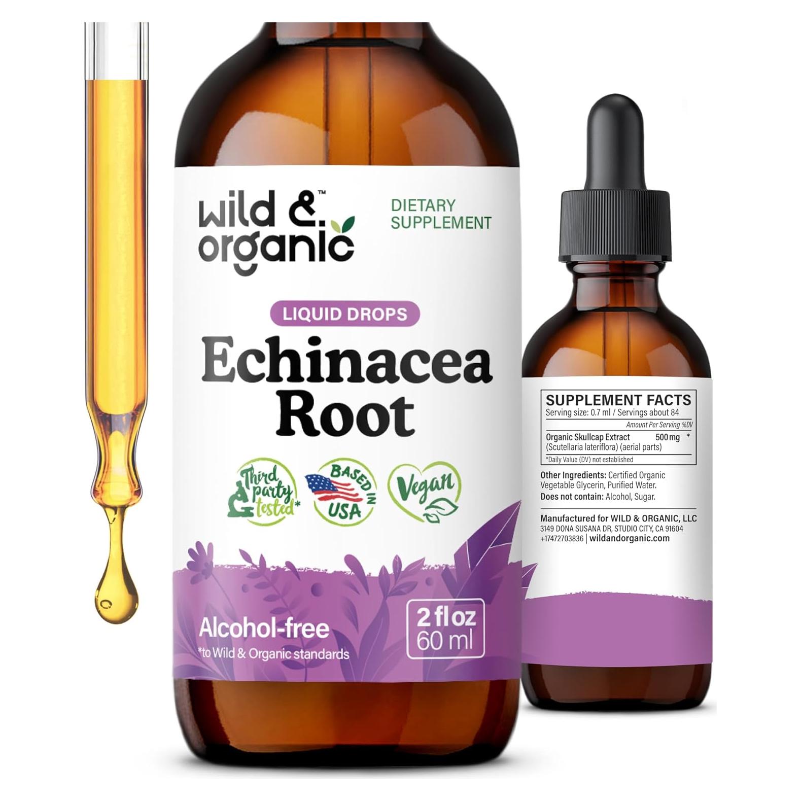 Tintura de Equinácea Silvestre y Orgánica 59 ml - Soporte Inmunológico