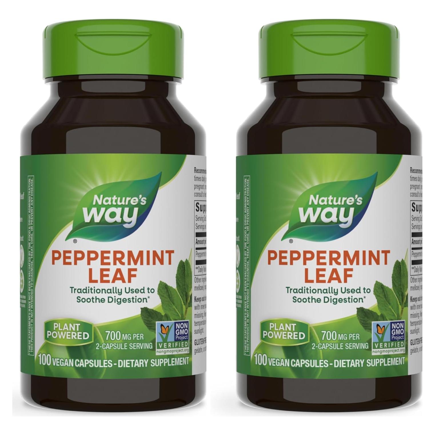 Hoja de Menta Nature's Way 700mg - 100 Cápsulas (Paquete de 2)