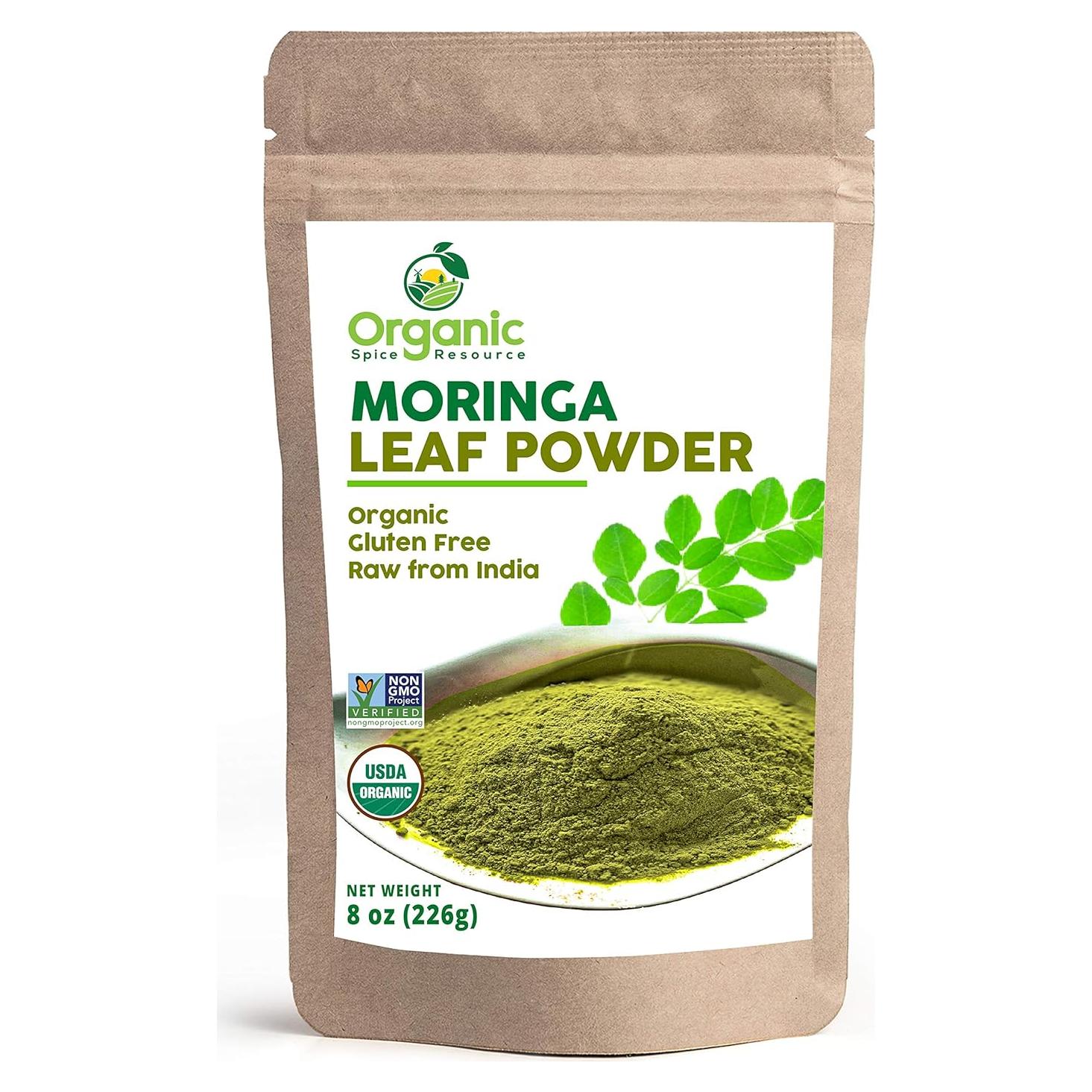 Polvo de Moringa Orgánica 226g - SHOPOSR, 100% Crudo y Natural