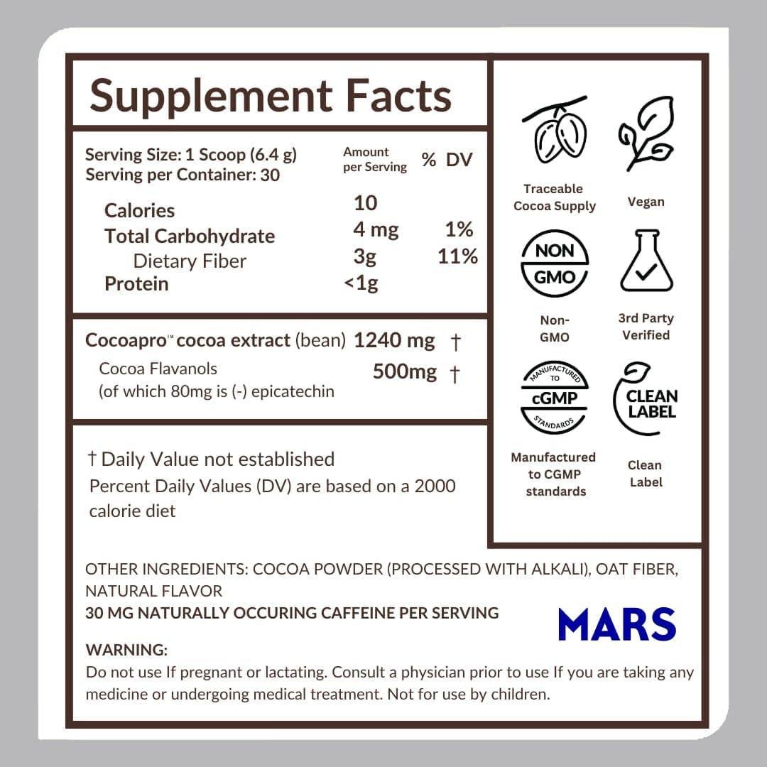 CocoaVia Polvo de Cacao Salud Cardíaca 192g - Vegano y Sin Gluten