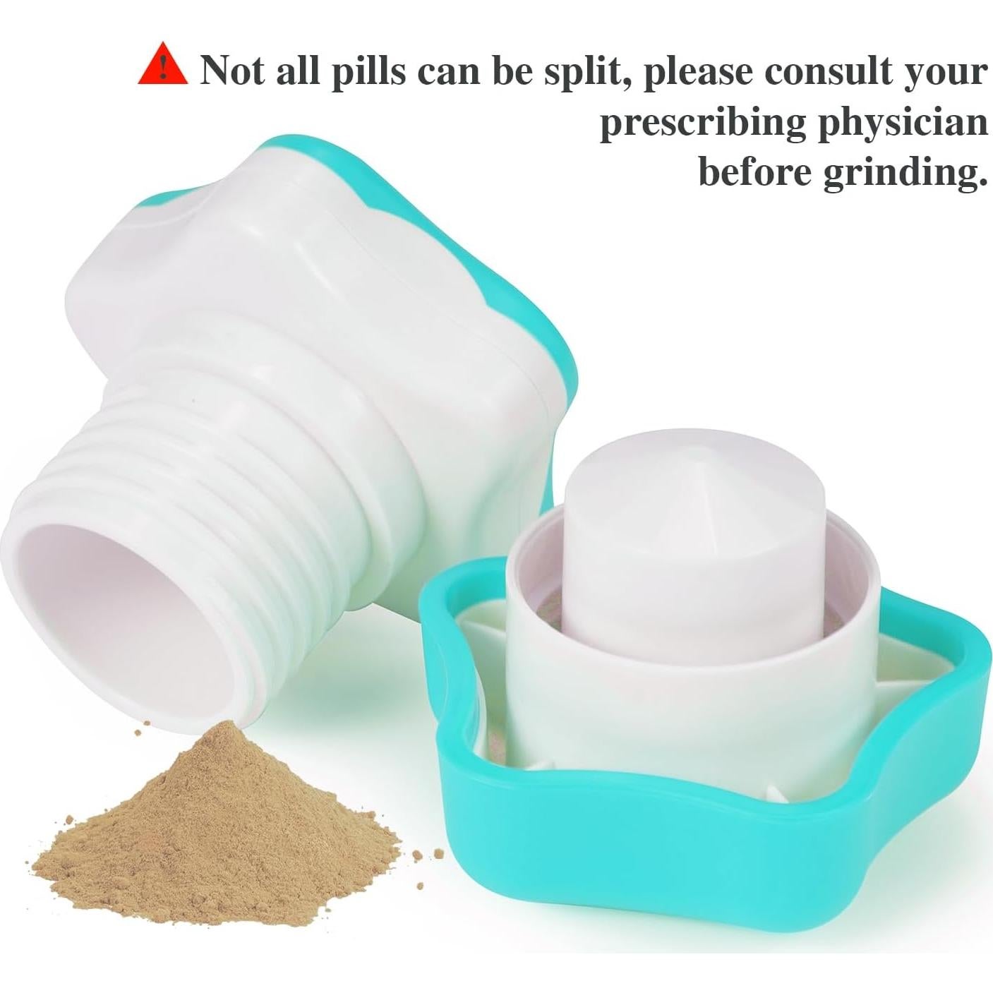 Triturador de Pastillas JohnBee con Compartimento y Cepillo - Cian