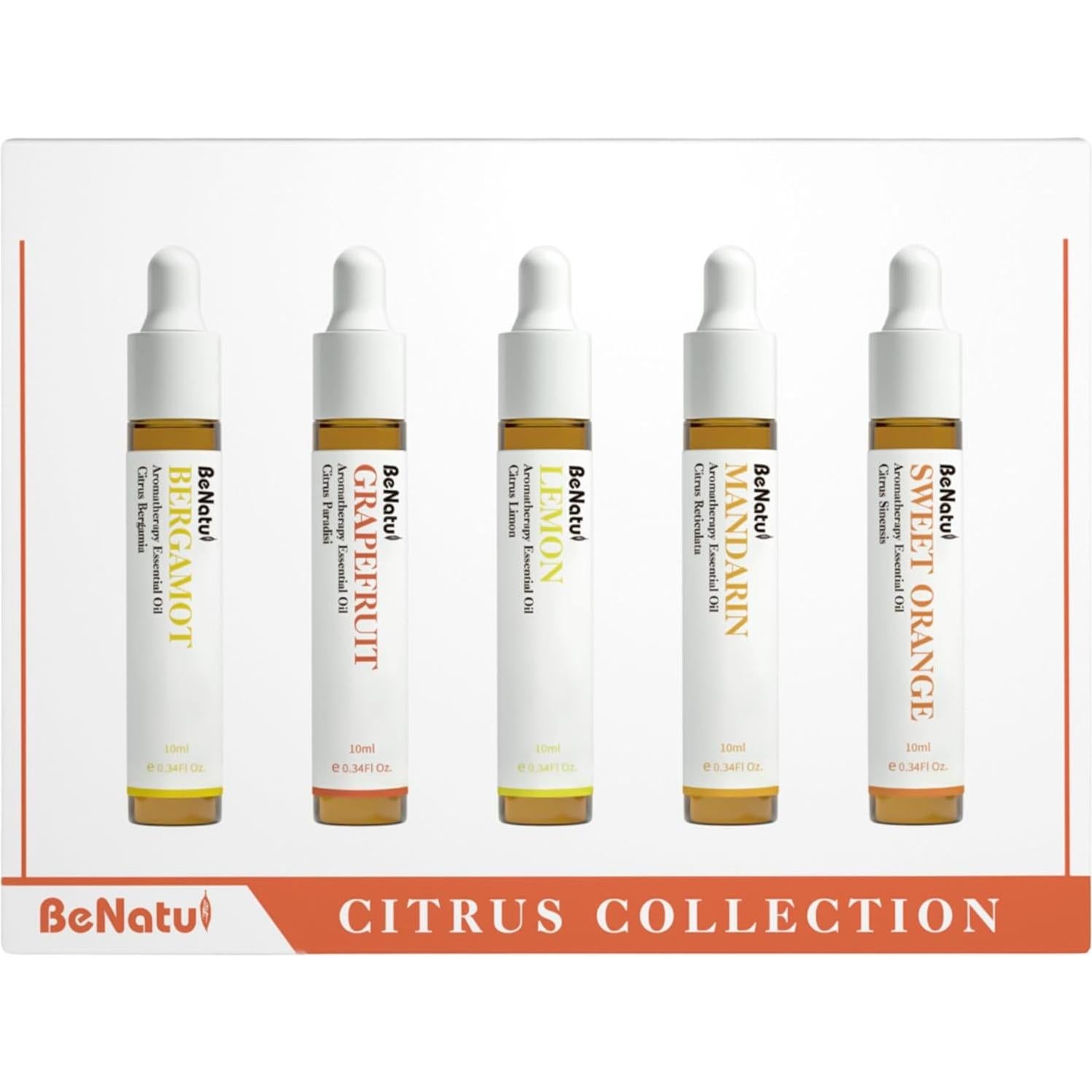 Juego de Aceites Esenciales Cítricos Benatu 10ml - 5 Paquetes