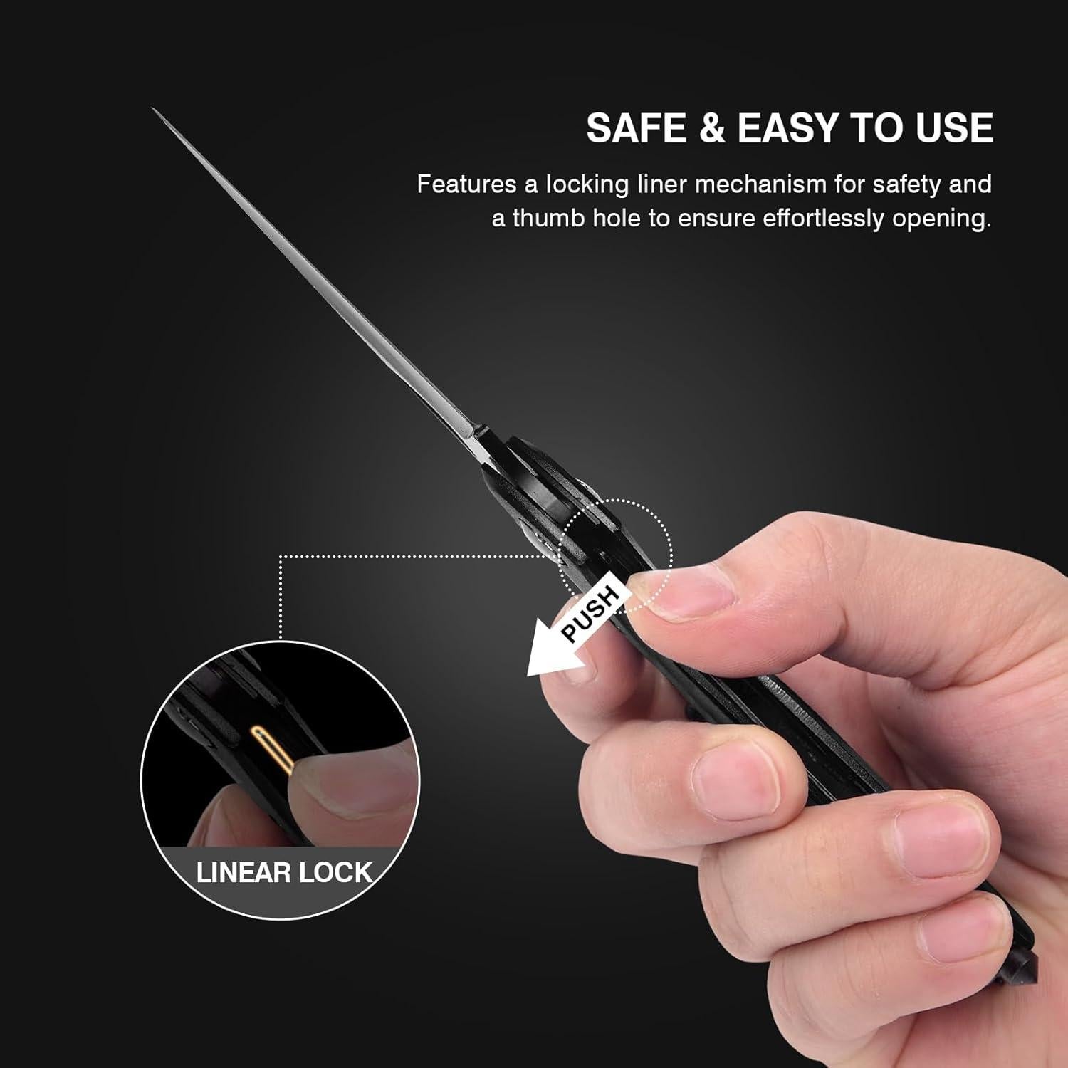 Multiherramienta FUNBRO con cuchillo y mosquetón EDC 6 en 1