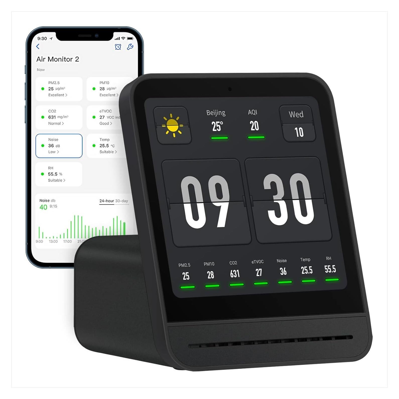 Monitor de Calidad del Aire Qingping Gen 2 - PM2.5, CO2, Ruido