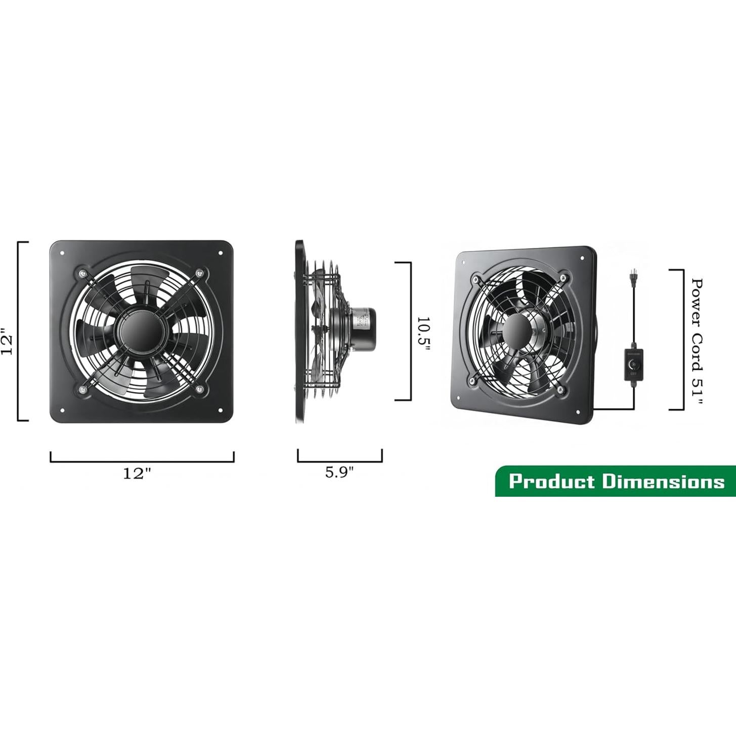 Ventilador Extractor Industrial Meozri 30.48 cm Alta Velocidad