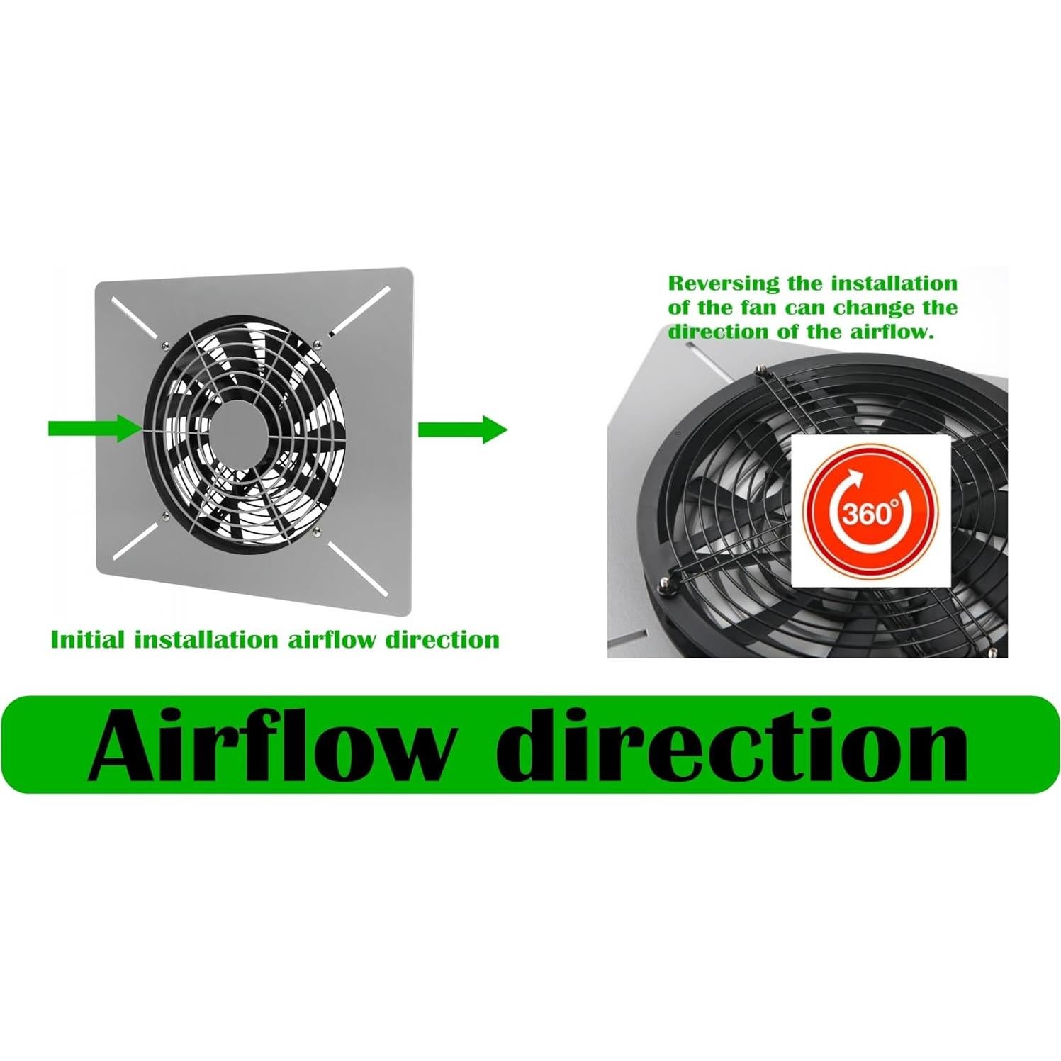 Ventilador de Escape MEOZRI Mediano 420 CFM Acero Inoxidable