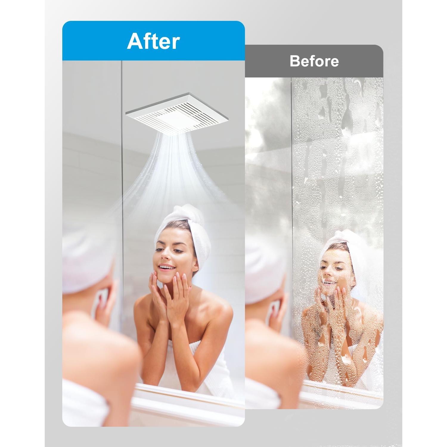 Ventilador de Baño GROWNEER 110 CFM Luz LED 35W Silencioso