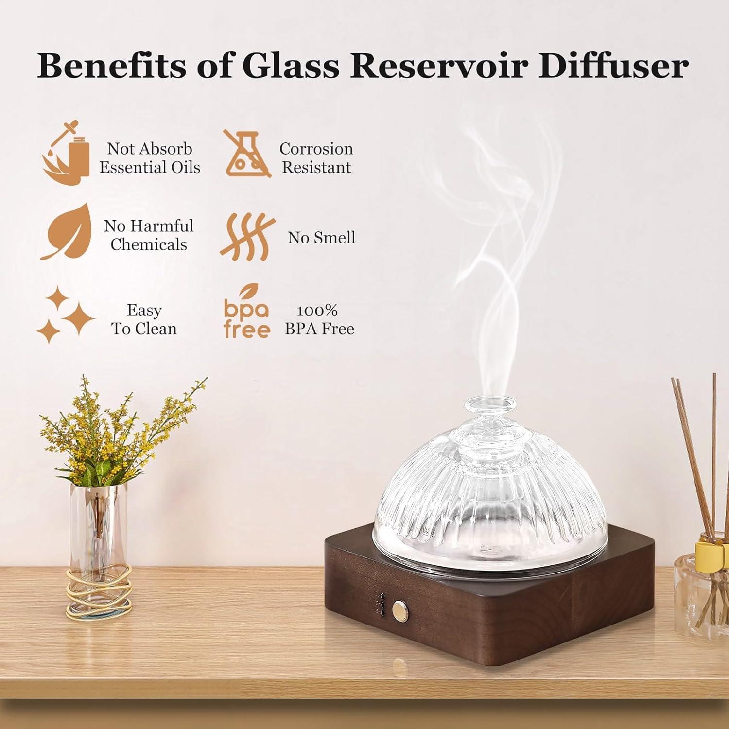 Difusor de Aceite Esencial Lecdura 200ml Vidrio y Madera