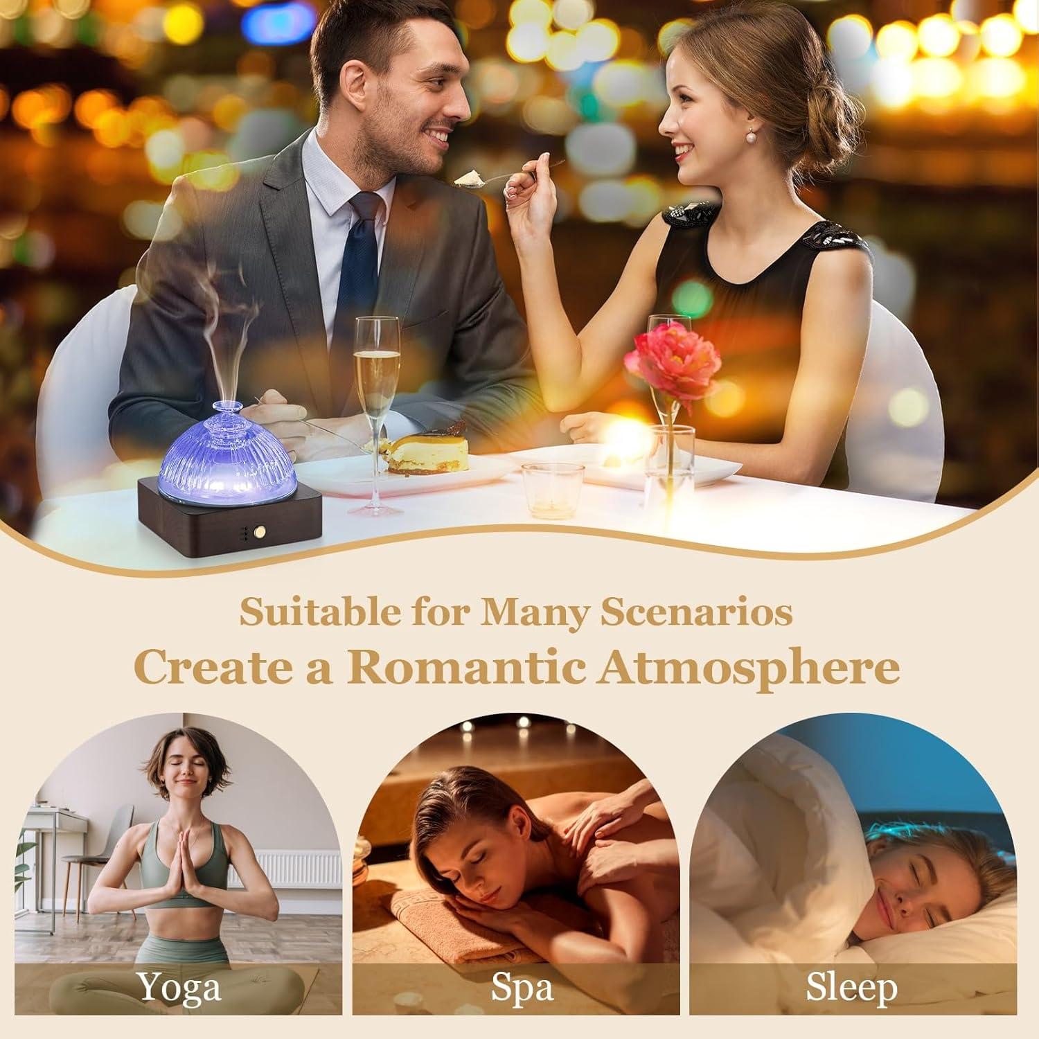 Difusor de Aceite Esencial Lecdura 200ml Vidrio y Madera