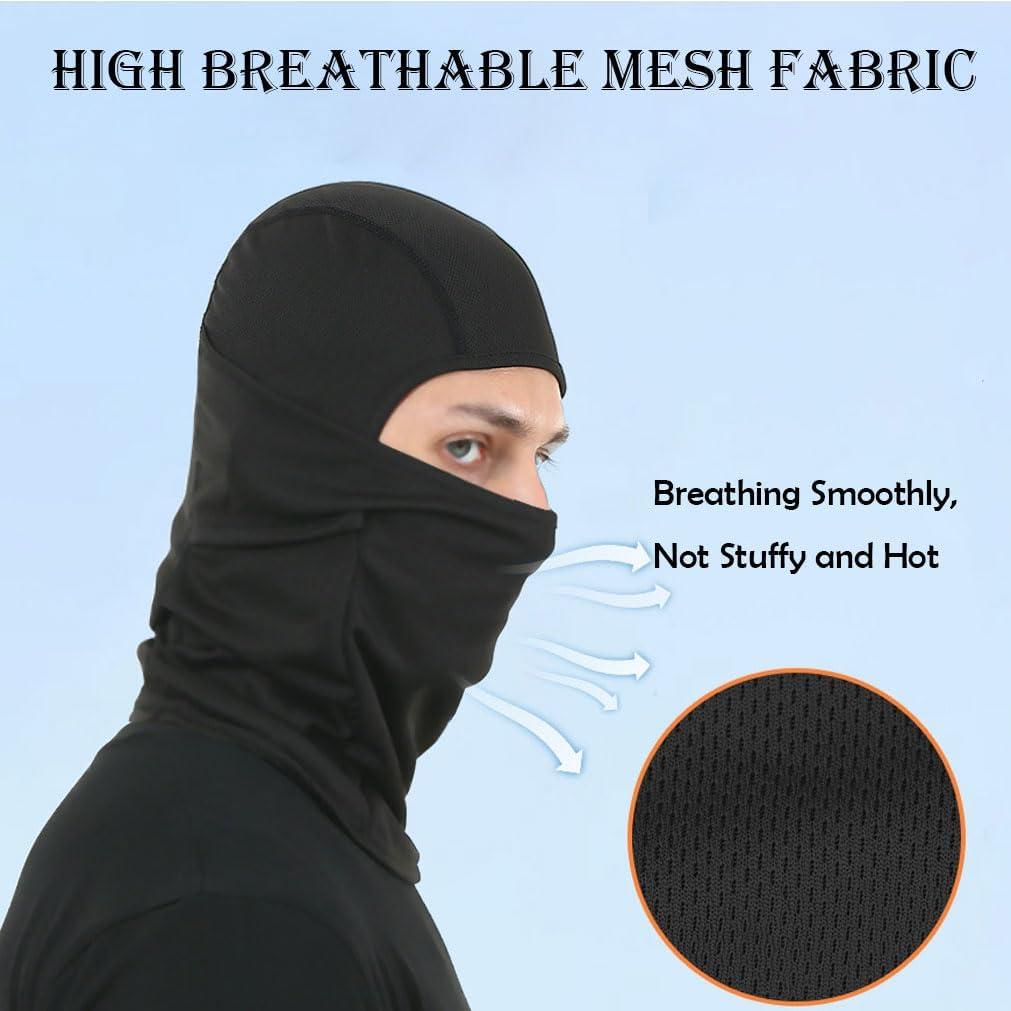 Máscara Balaclava UV Unisex Grande - 2 Paquetes, Negro y Verde