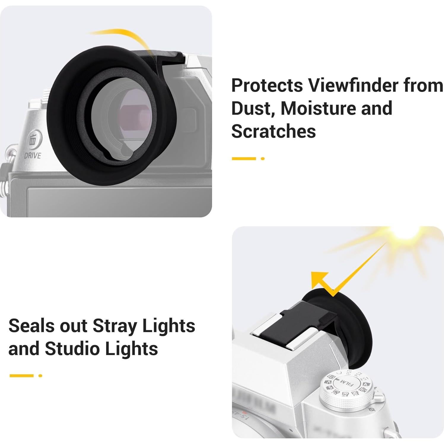 Copa ocular Kiwifotos para cámara Fuji X-T50, silicona suave