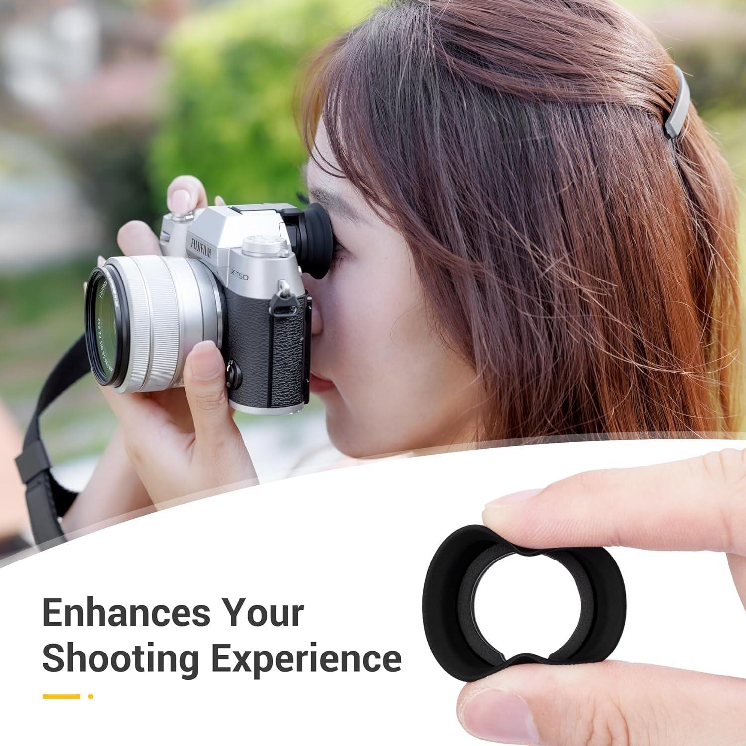 Copa ocular Kiwifotos para cámara Fuji X-T50, silicona suave