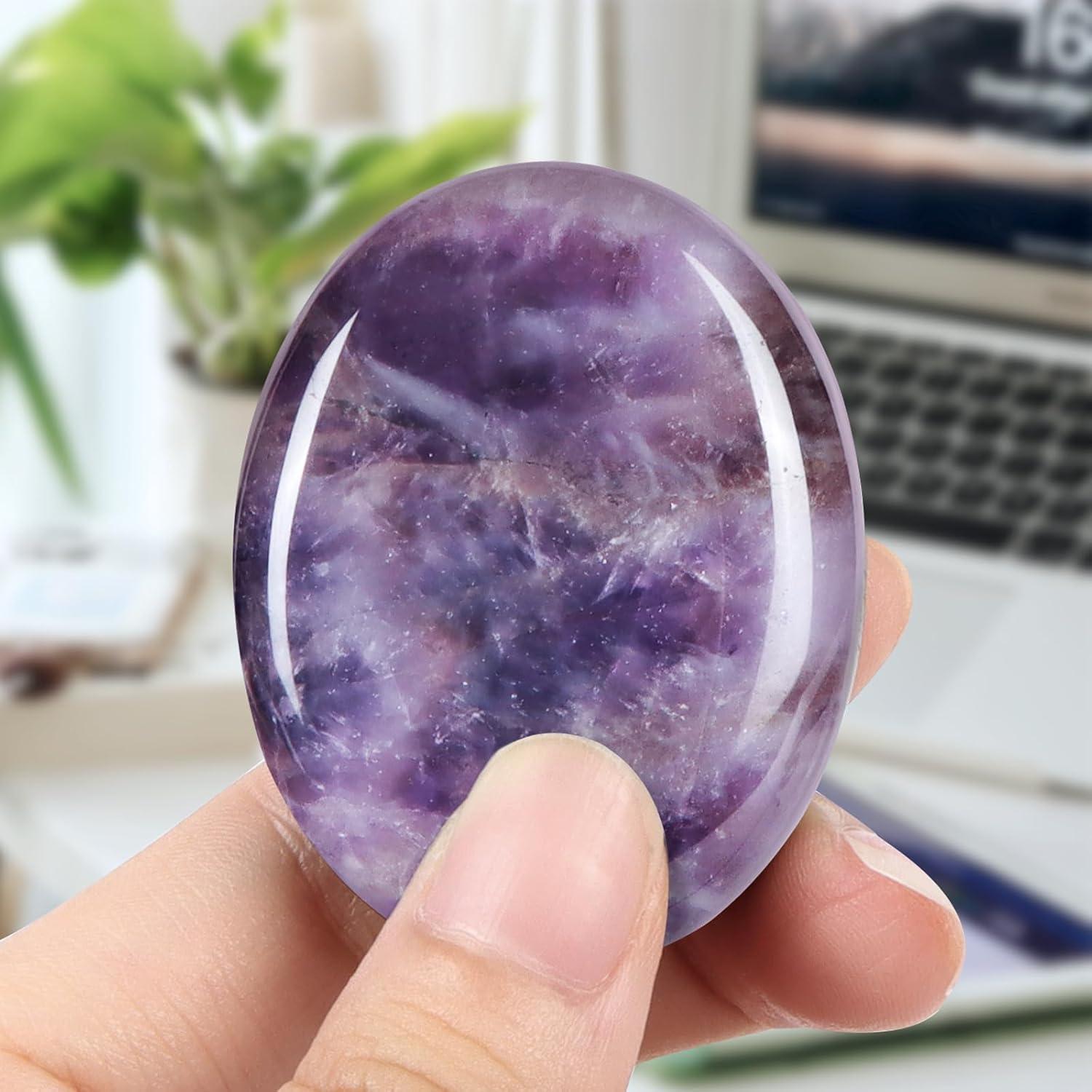 Piedra de Palma de Amatista LEADGEM 4.6 cm para Ansiedad