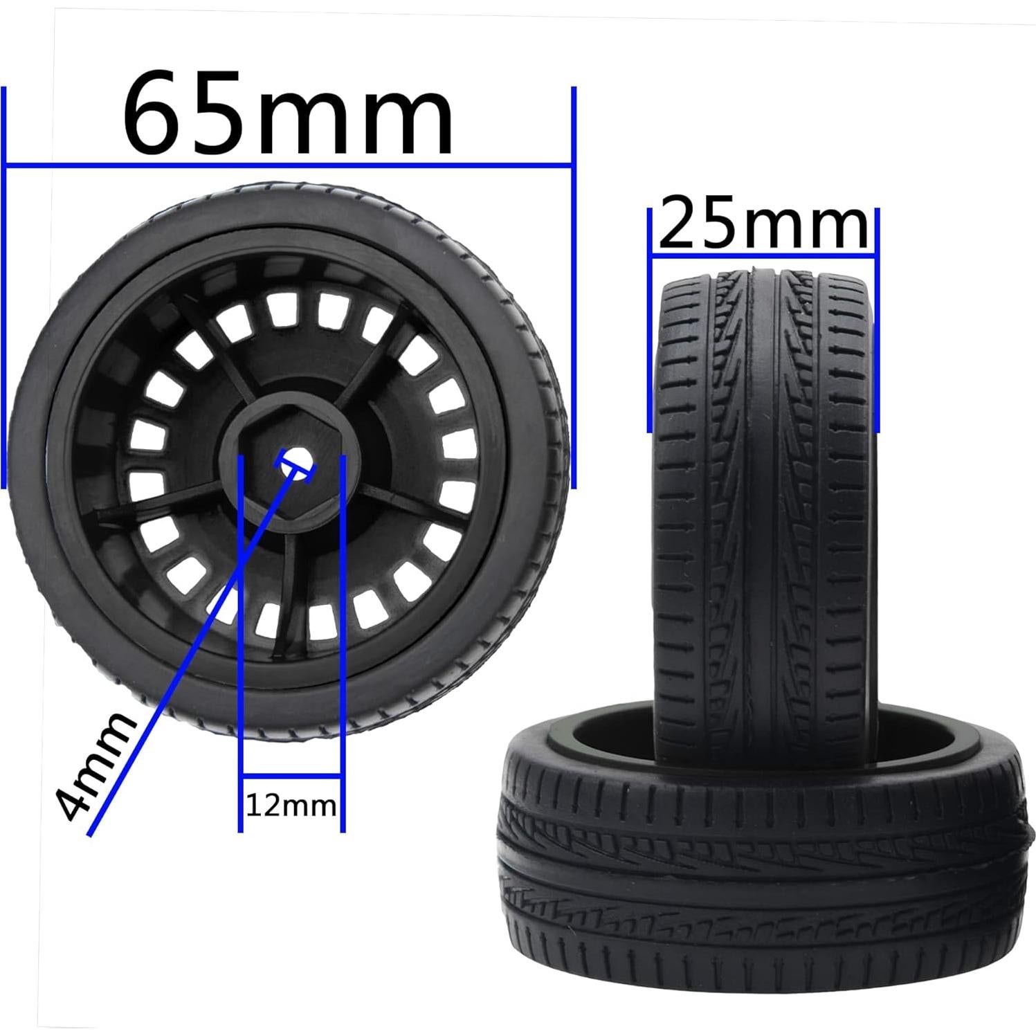 Neumáticos de Caucho 70mm con Llantas Nylon 12mm HIRCQOO