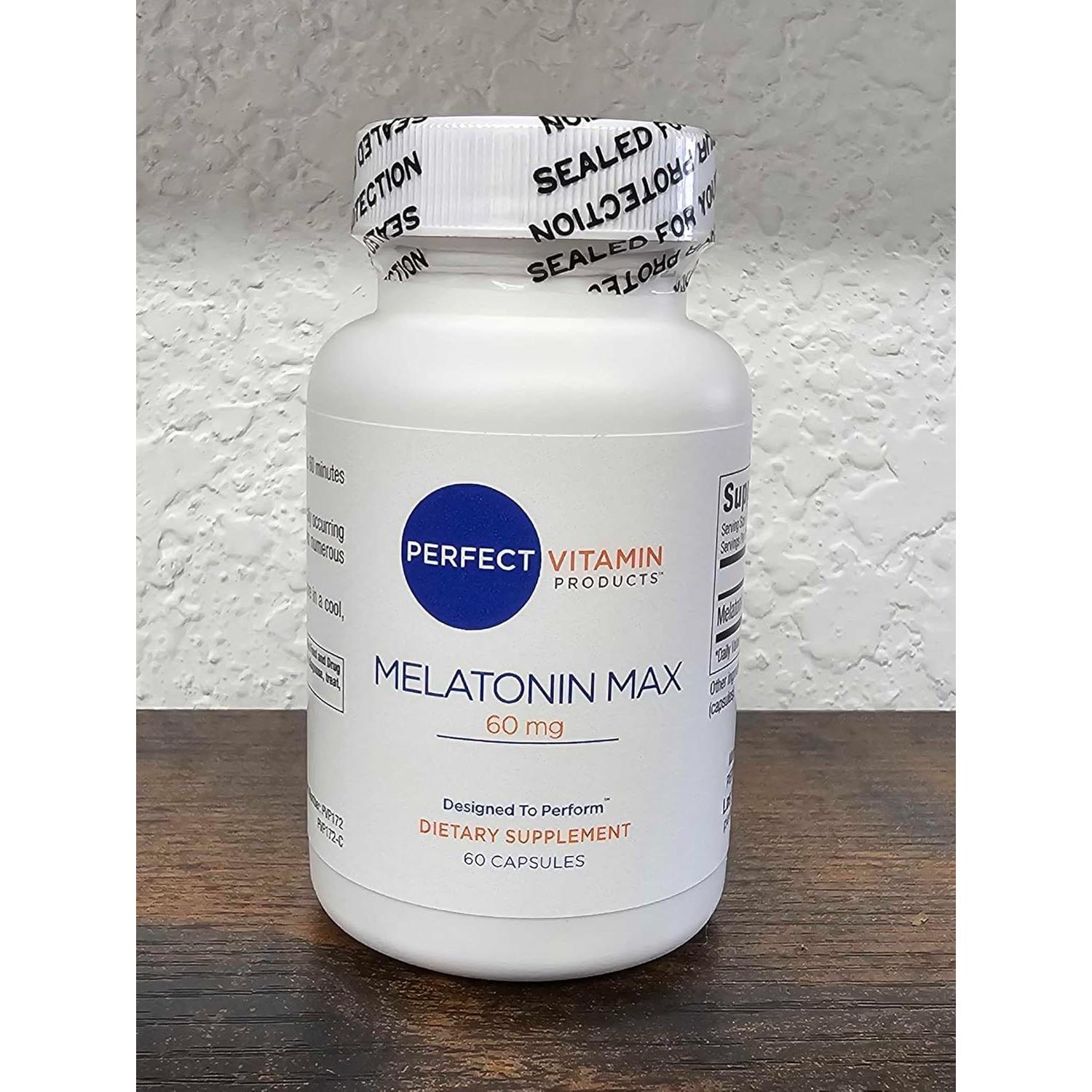Melatonina MAX 60mg Vegana - 60 Cápsulas de Descanso Profundo