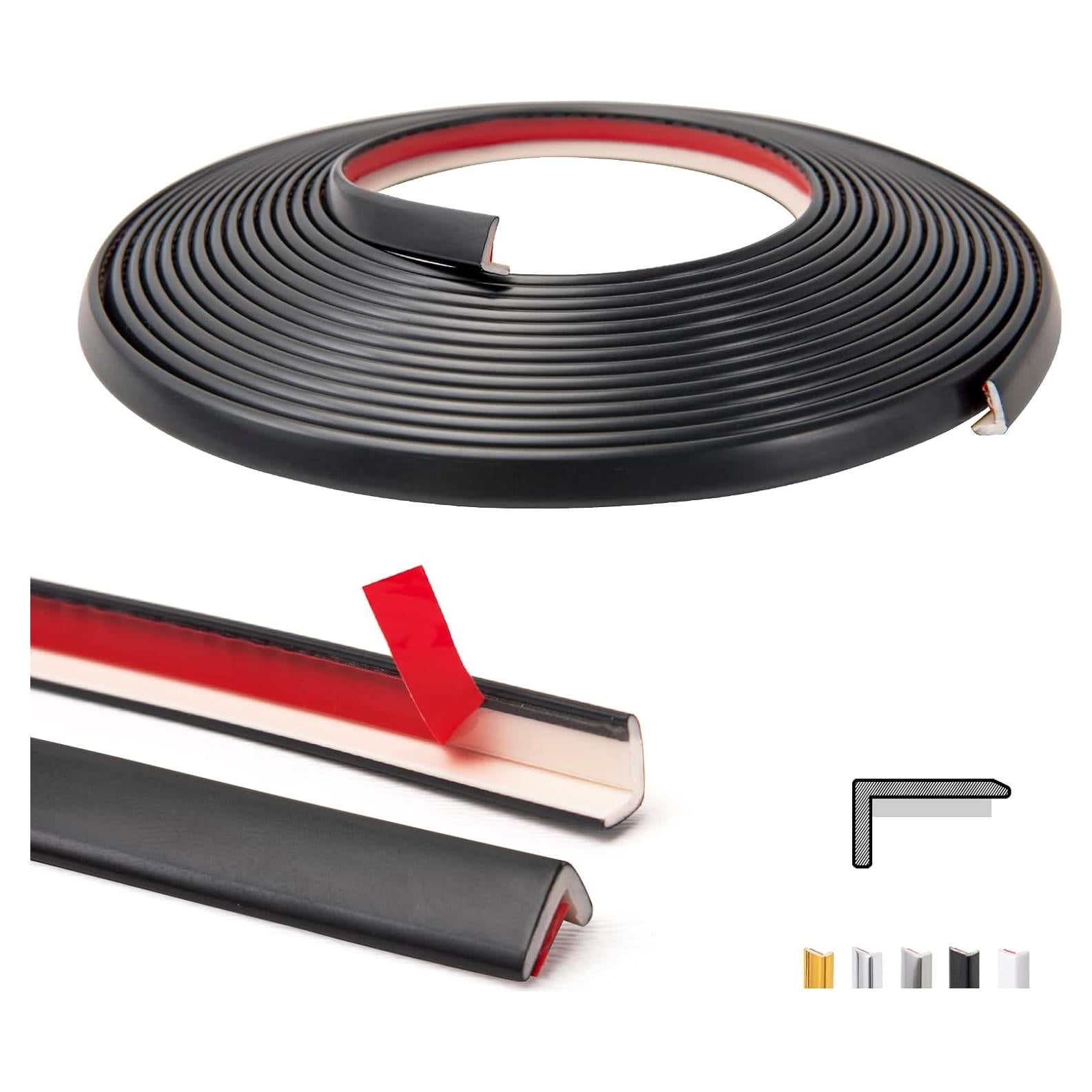 Moldura de Esquina Autoadhesiva Art3d 6m Vinilo Negro