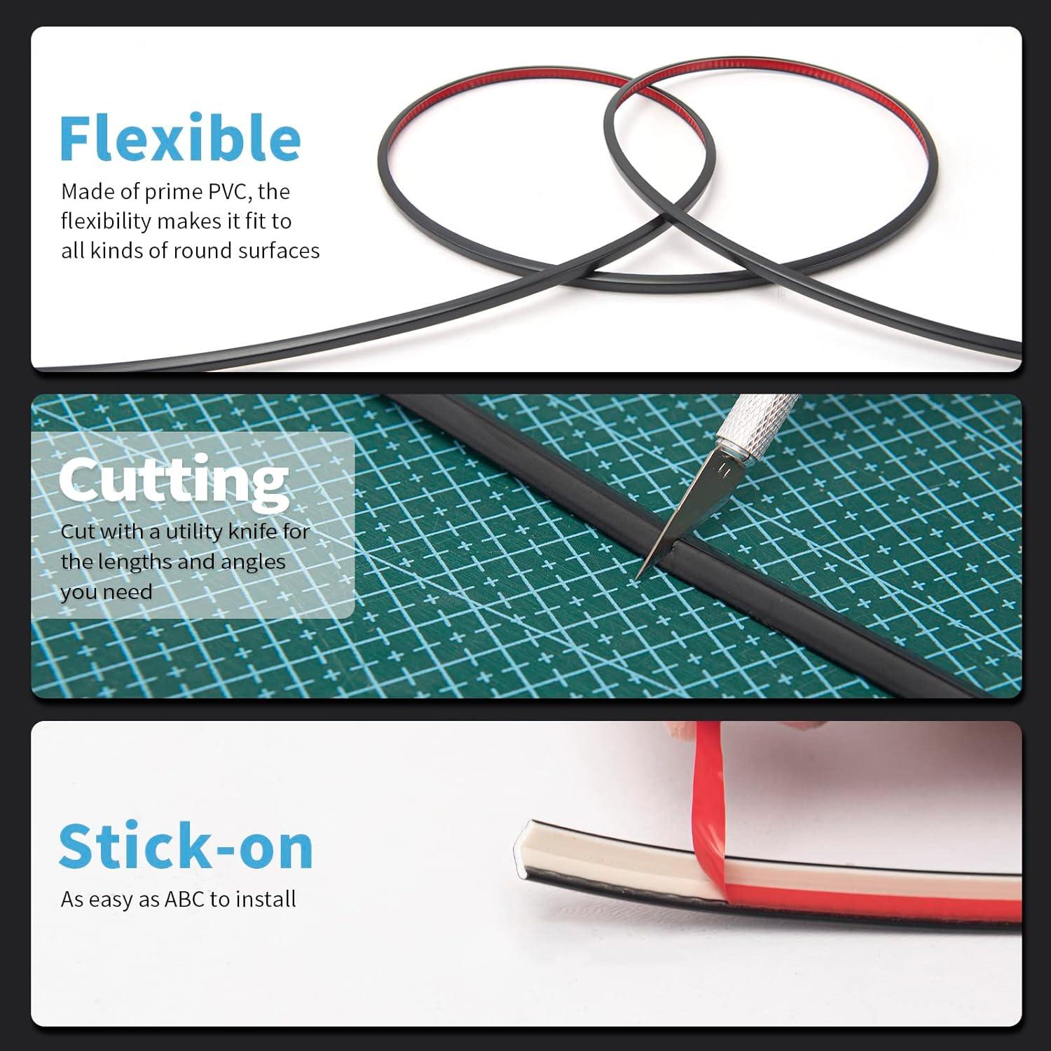 Moldura de Esquina Autoadhesiva Art3d 6m Vinilo Negro