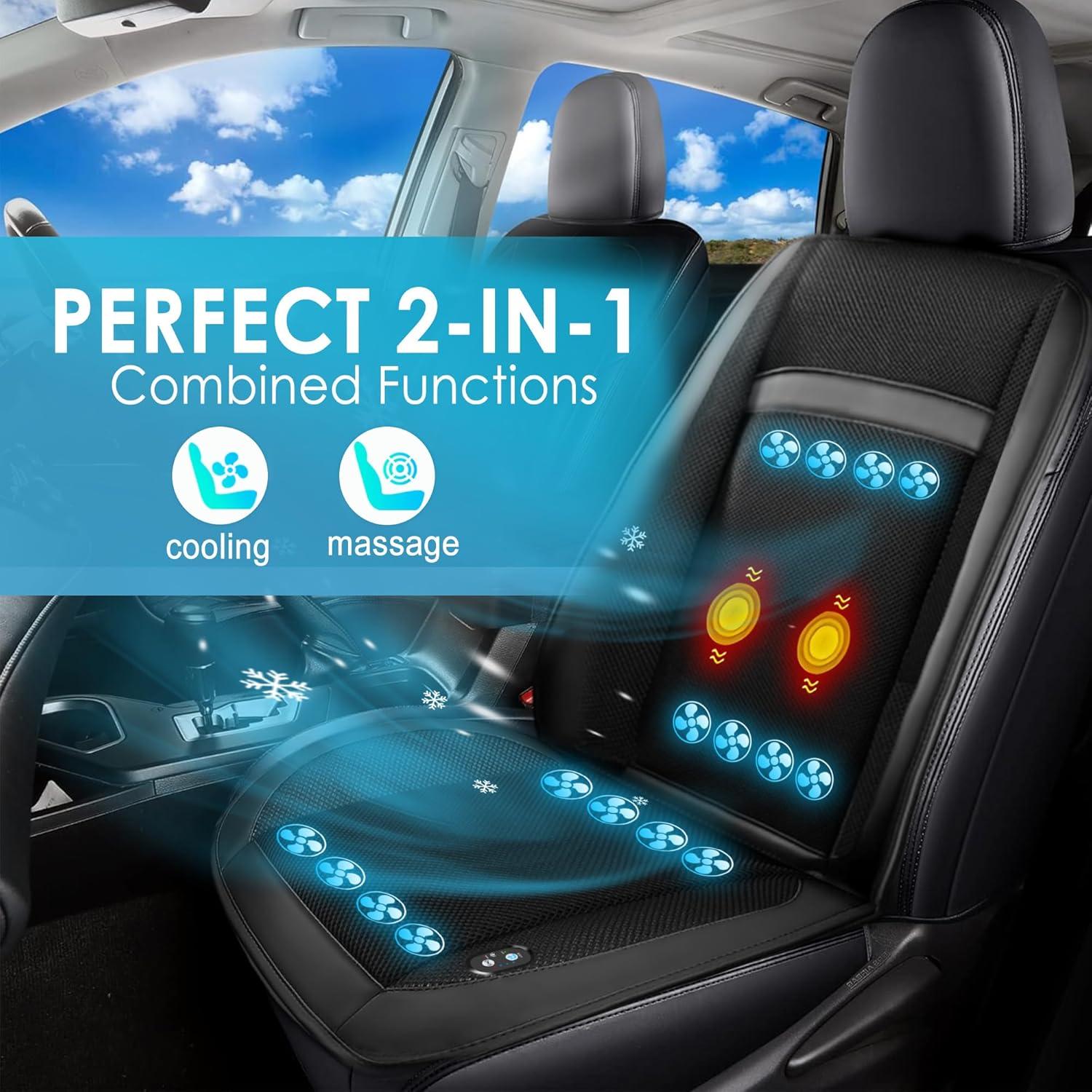 Funda de Asiento de Coche Ventilada Fochutech 12V con Masaje