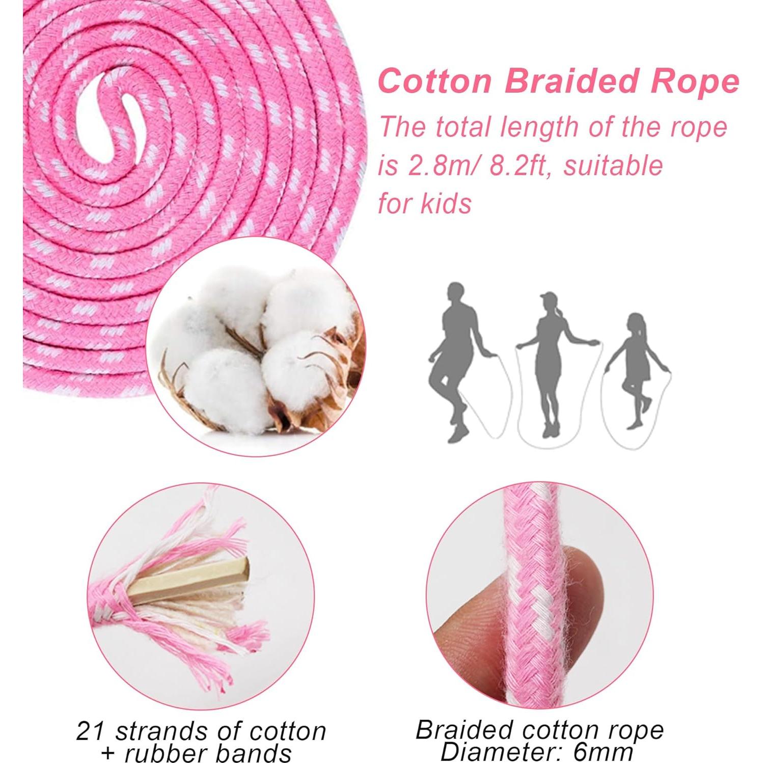 Cuerda de saltar ajustable EGOSKY con mango de madera 3m