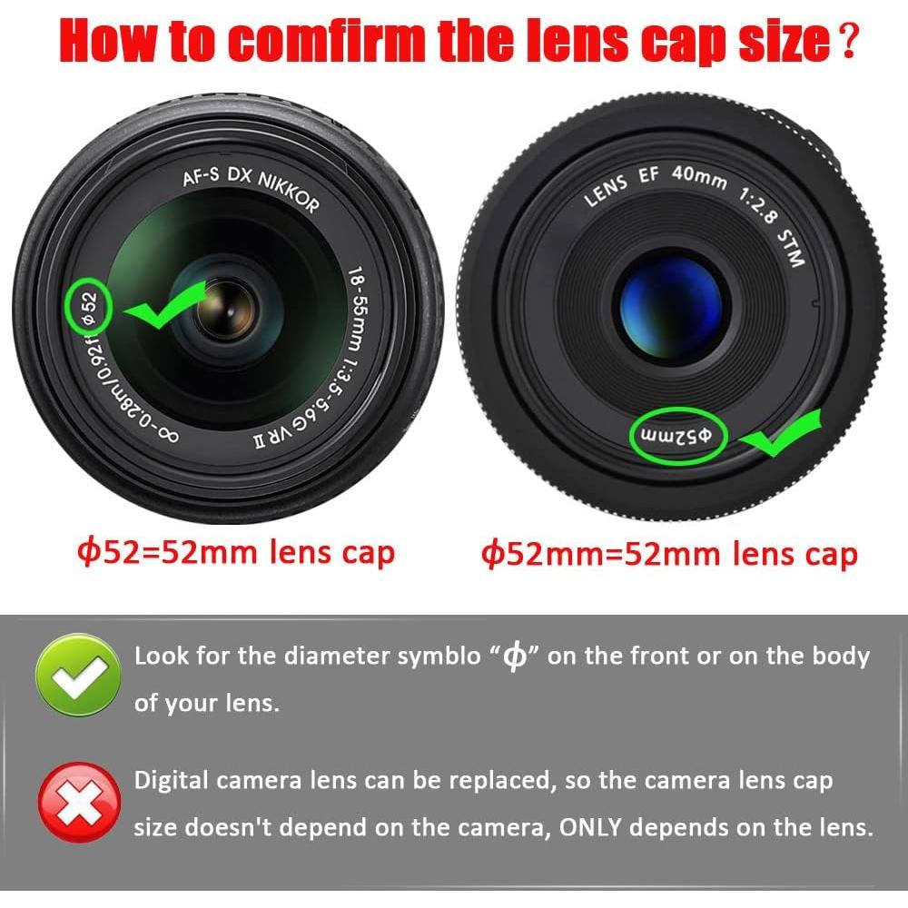 Tapa de lente 52mm Fire Rock para cámaras Nikon y Canon