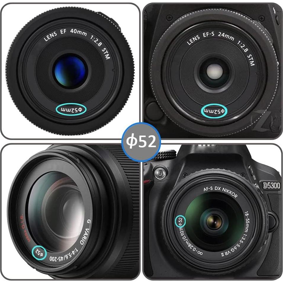 Tapa de lente 52mm Fire Rock para cámaras Nikon y Canon