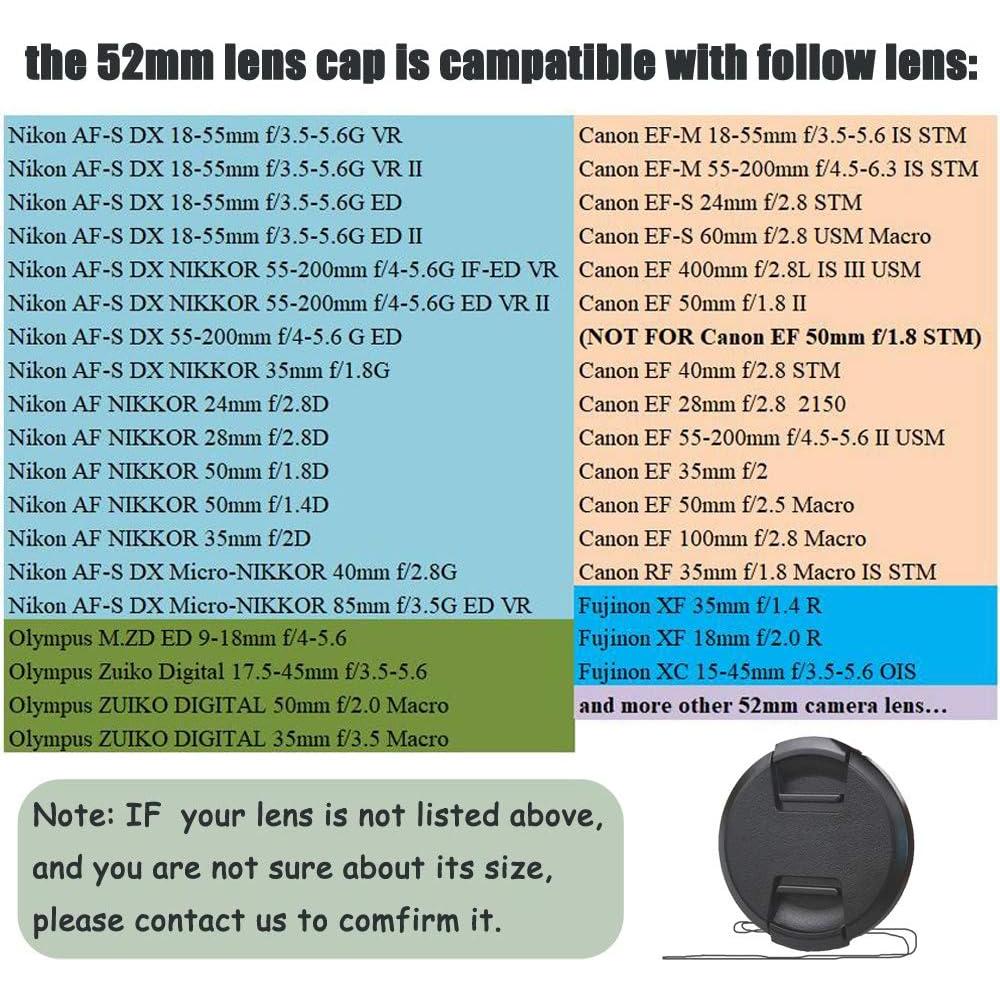 Tapa de lente 52mm Fire Rock para cámaras Nikon y Canon
