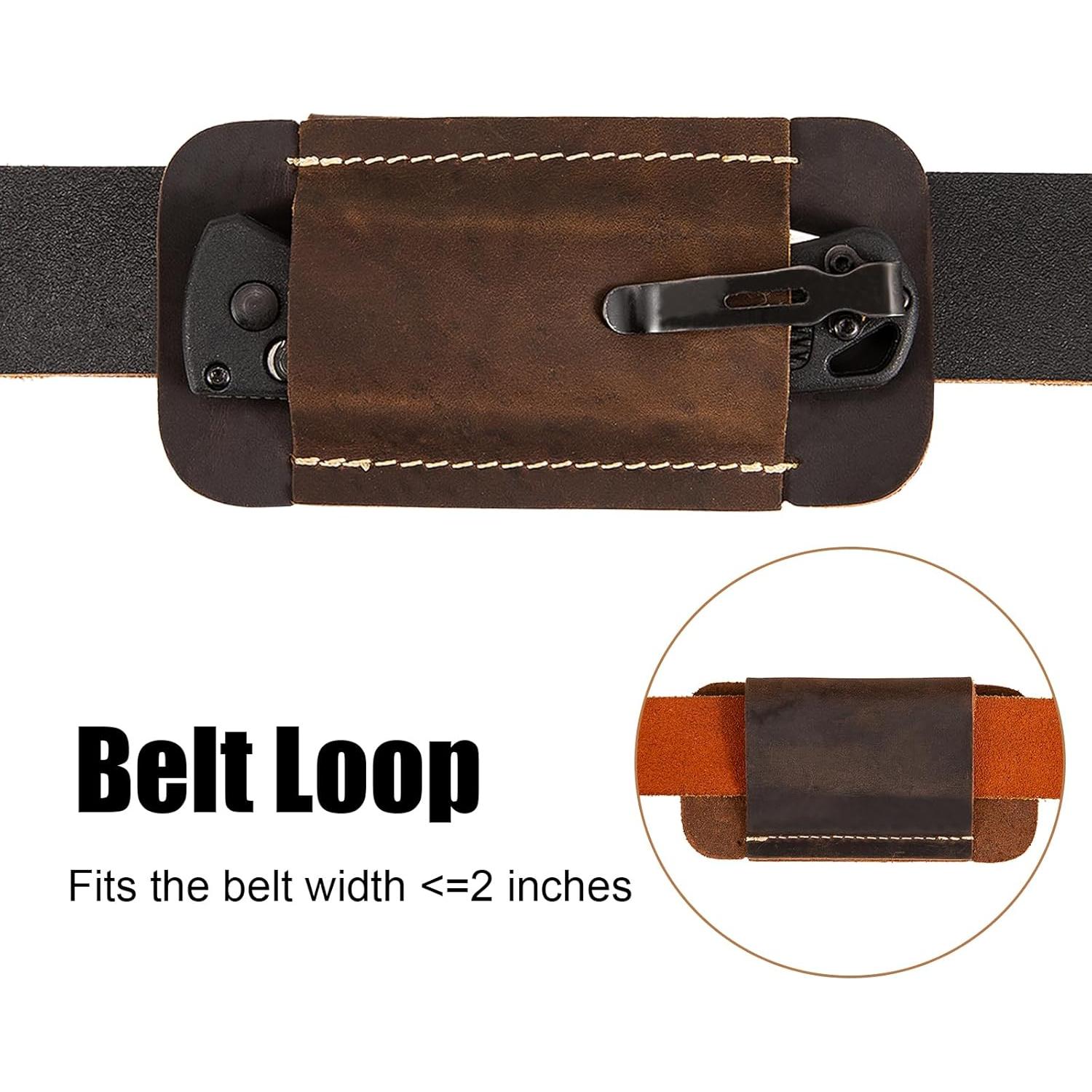 Funda de cuchillo de cuero Qchengsan 11.7x4.8cm marrón