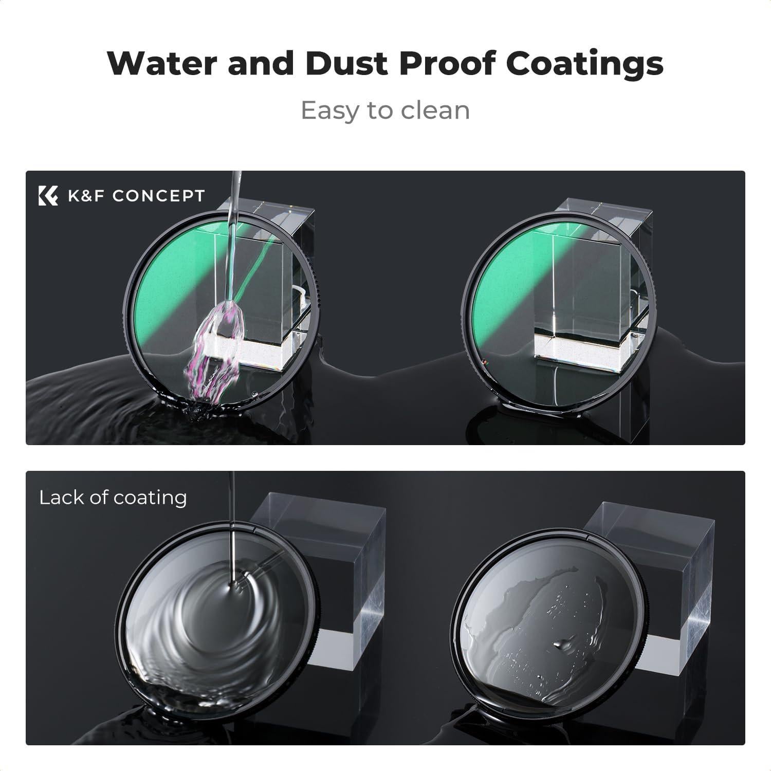 Filtro de Difusión Negra 1/8 K&F Concept 37mm Resistente al Agua