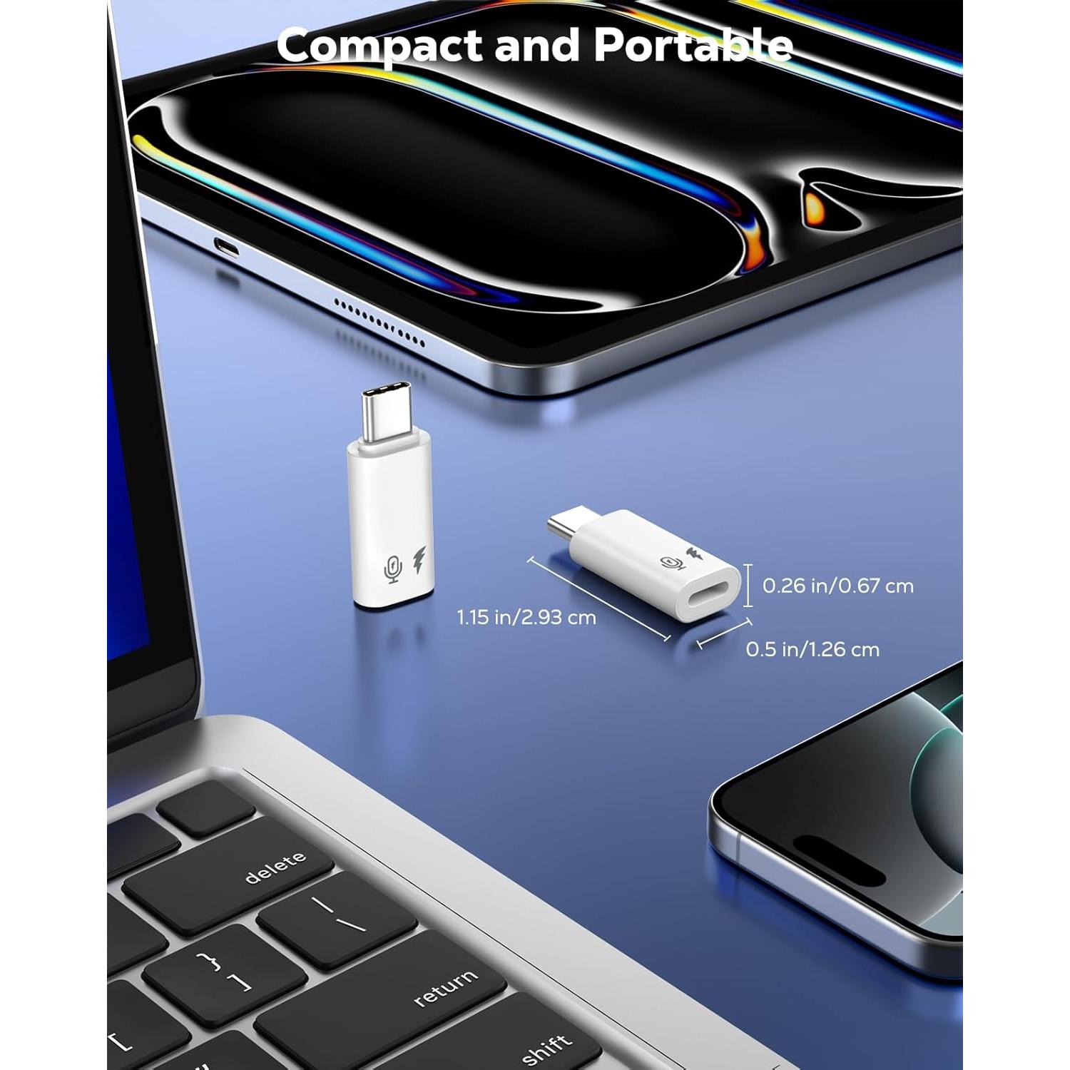 Adaptador Lightning a USB C MoKo para Micrófono Lavalier