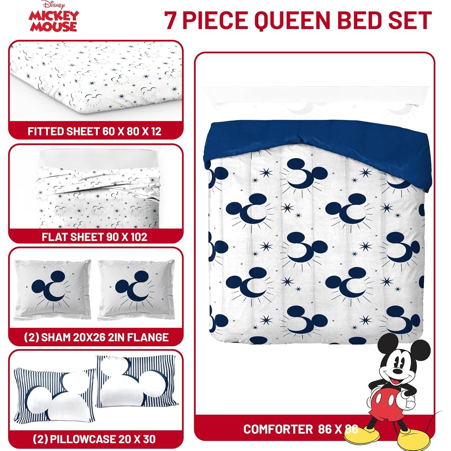 Juego de Edredón Queen Jay Franco Mickey Mouse 7 Piezas