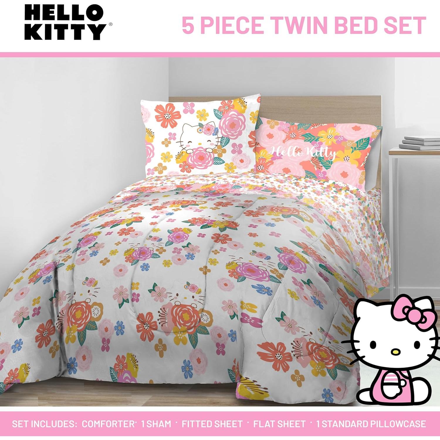 Juego de Edredón Twin Hello Kitty Jay Franco - 5 Piezas