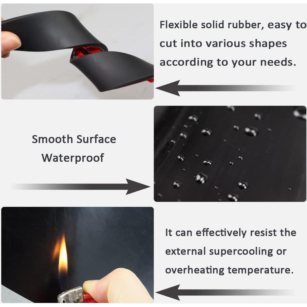 Tira de goma adhesiva MACGQ 300 cm x 2.54 cm negra