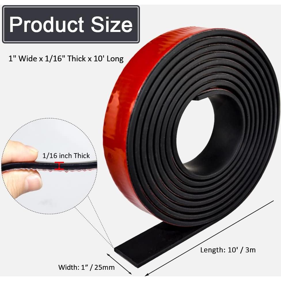 Tira de goma adhesiva MACGQ 300 cm x 2.54 cm negra