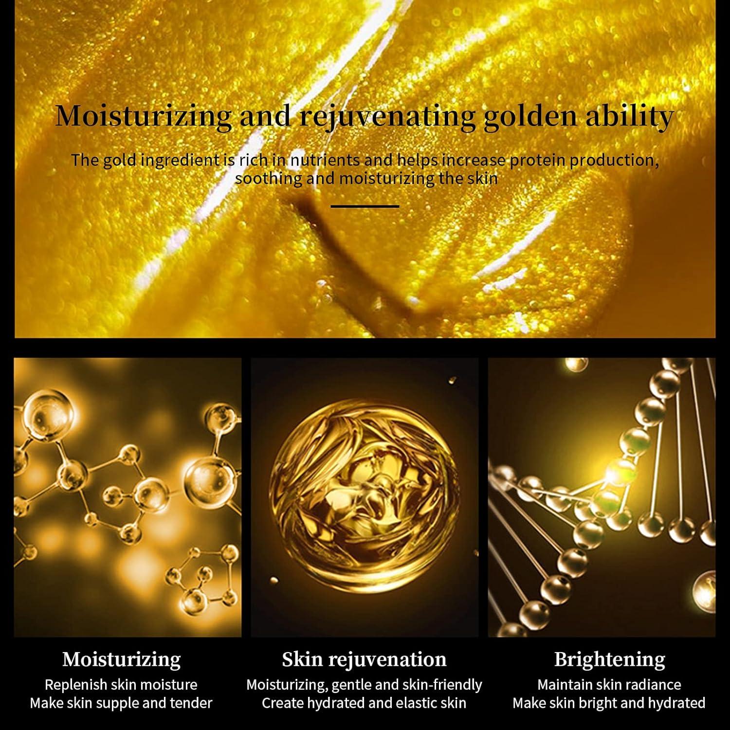 Mascarillas Faciales Hidratantes 24K Oro - Paquete de 10 Unidades