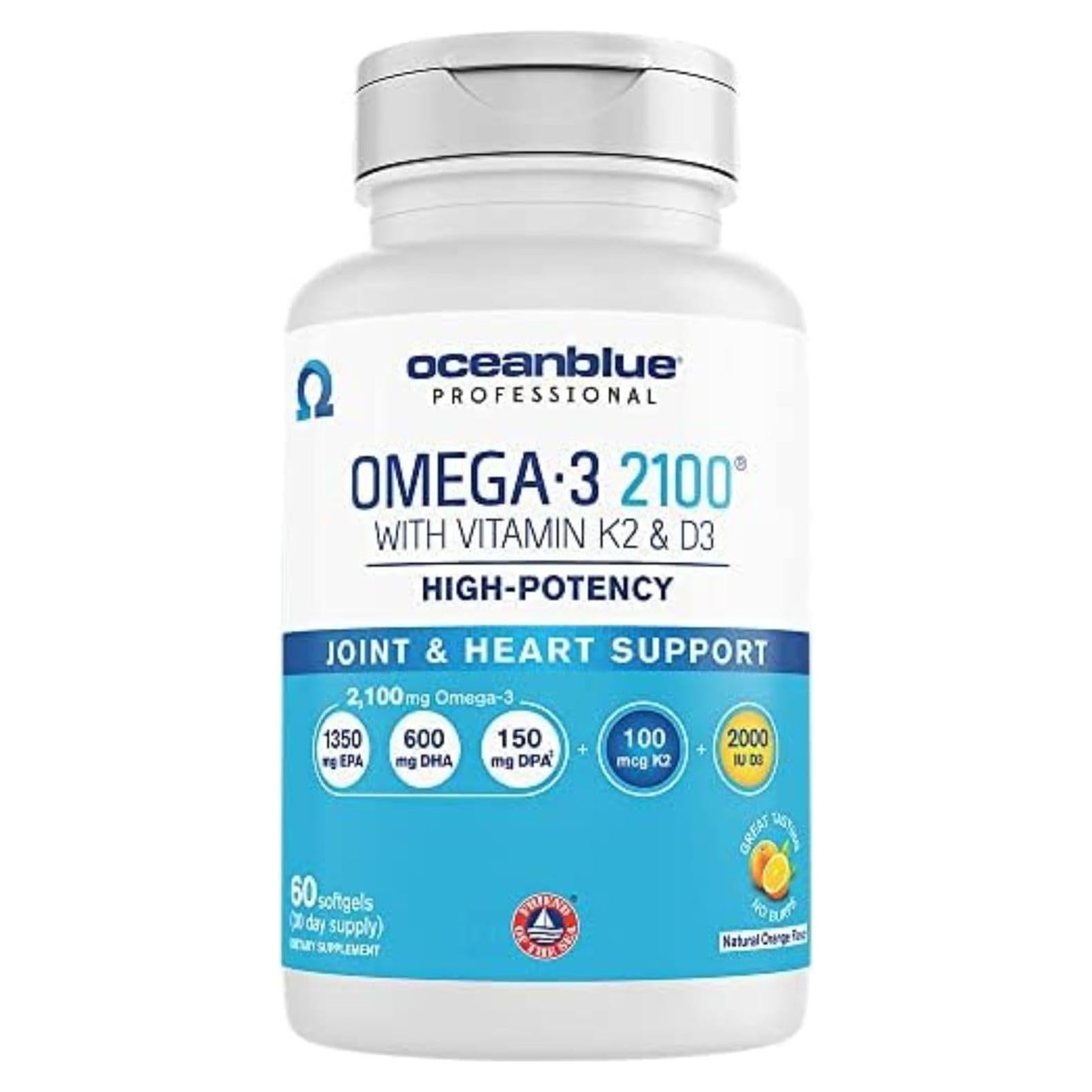 Suplemento Omega-3 Oceanblue 2100mg con Vitamina K2 y D3
