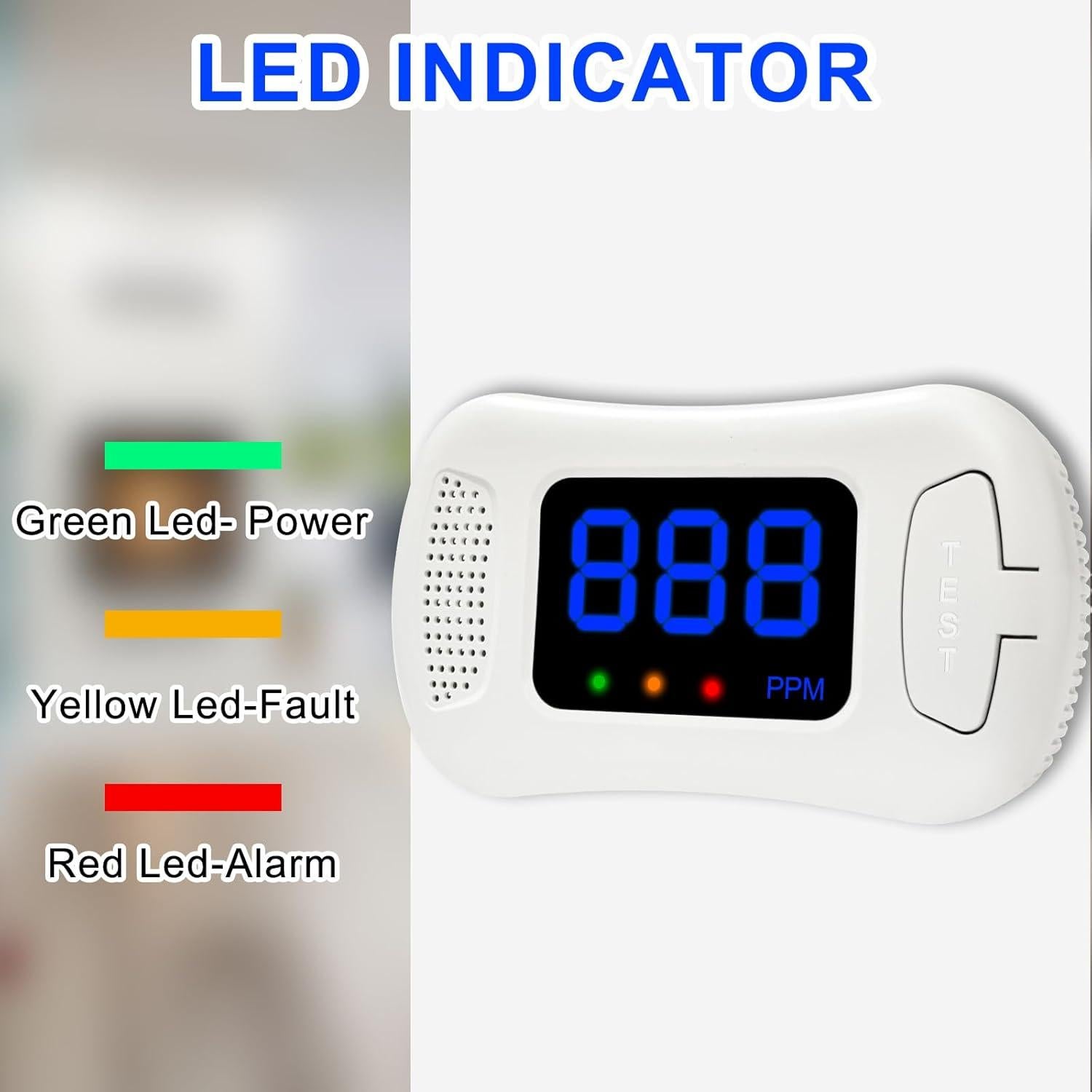 Detector de Monóxido de Carbono Sylzy MY-S07 con Pantalla LED