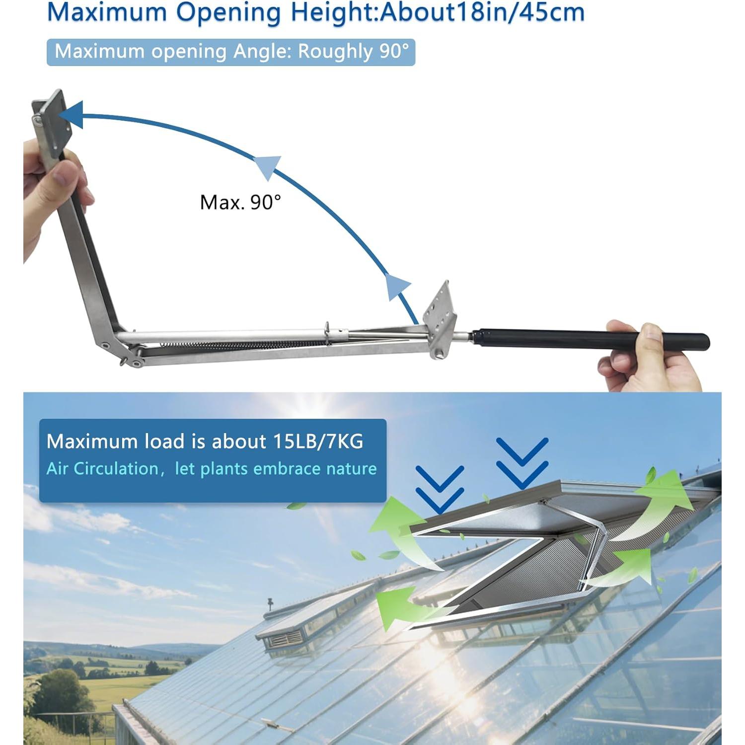 Abridor Automático de Ventanas de Invernadero Timtop 2 Unidades