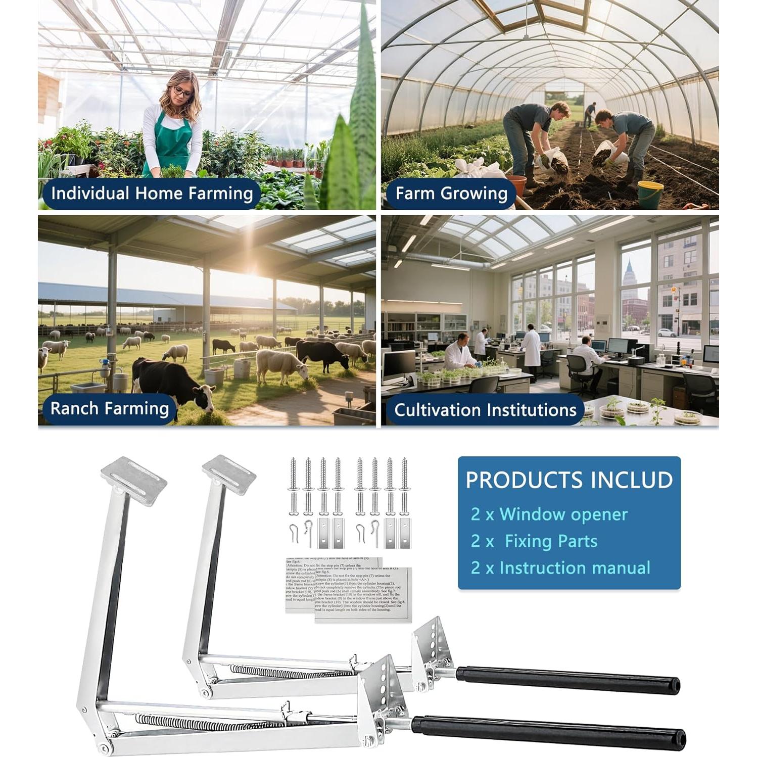 Abridor Automático de Ventanas de Invernadero Timtop 2 Unidades