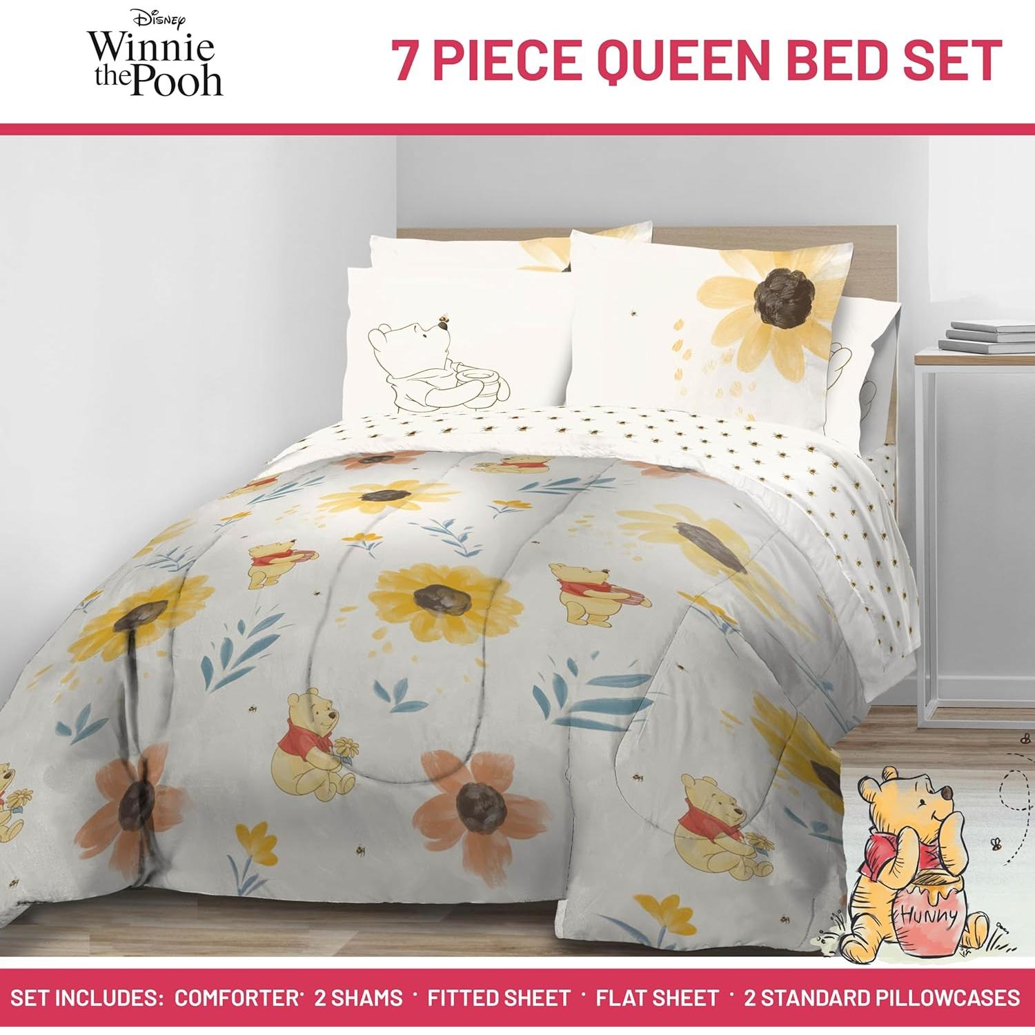 Juego de Edredón Queen Jay Franco Winnie Pooh 7 Piezas