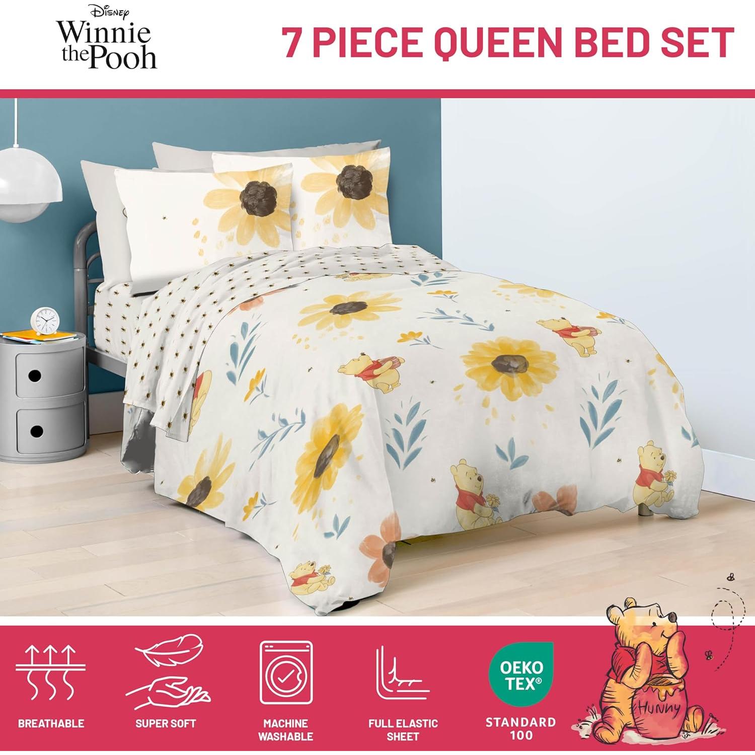 Juego de Edredón Queen Jay Franco Winnie Pooh 7 Piezas