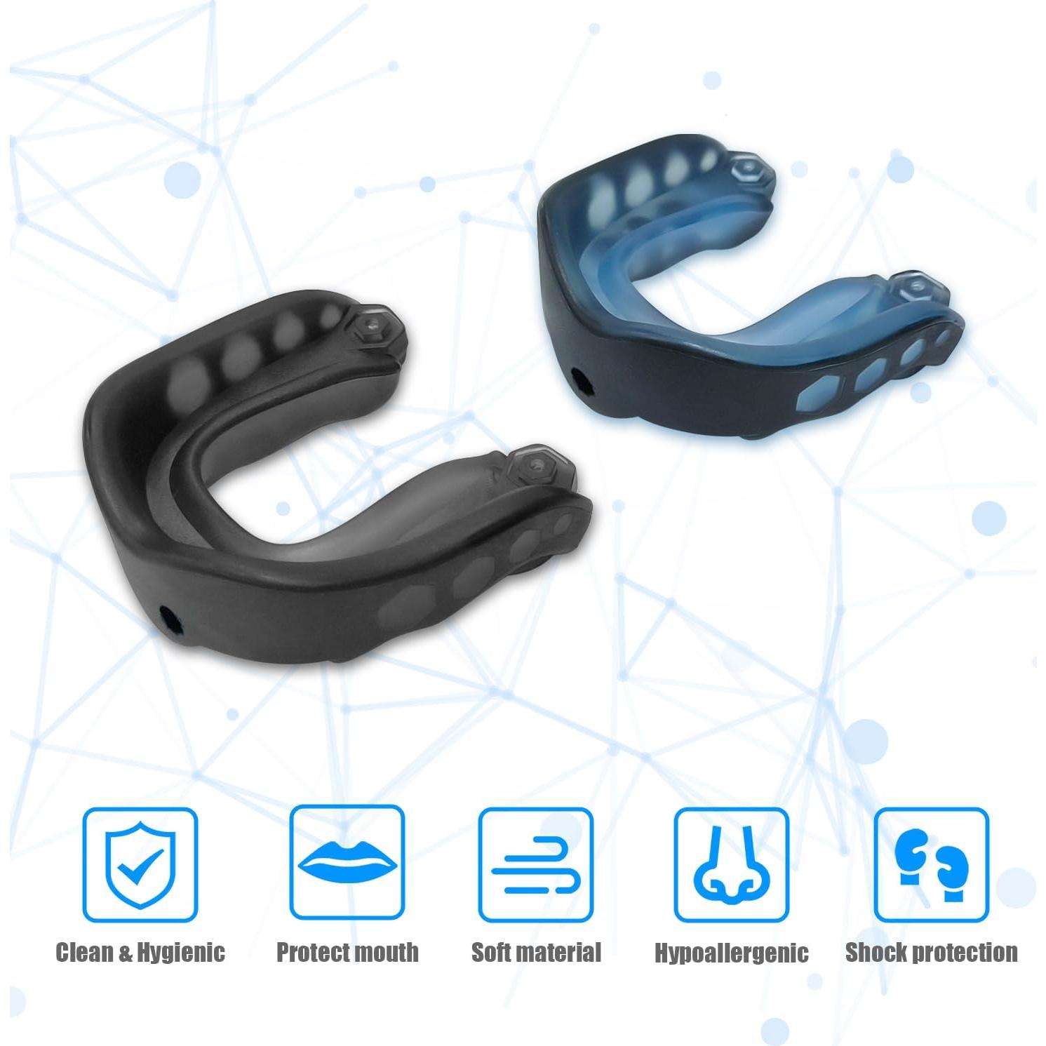 Paquete de 2 Protectores Bucales Ordbuum para Fútbol y Deportes