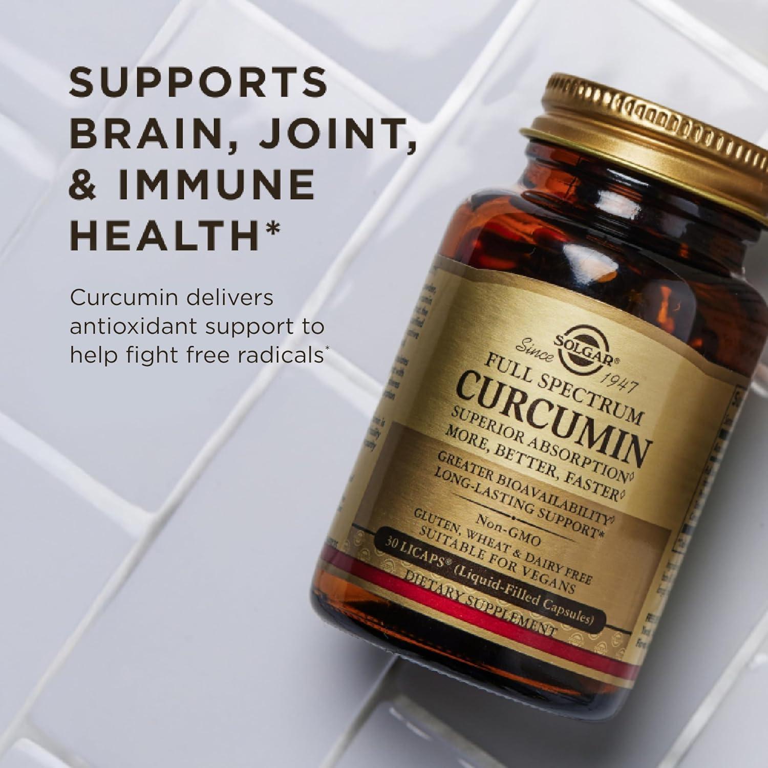 Suplemento de Curcumina Solgar 30 LiCaps - Salud Cerebral y Articular