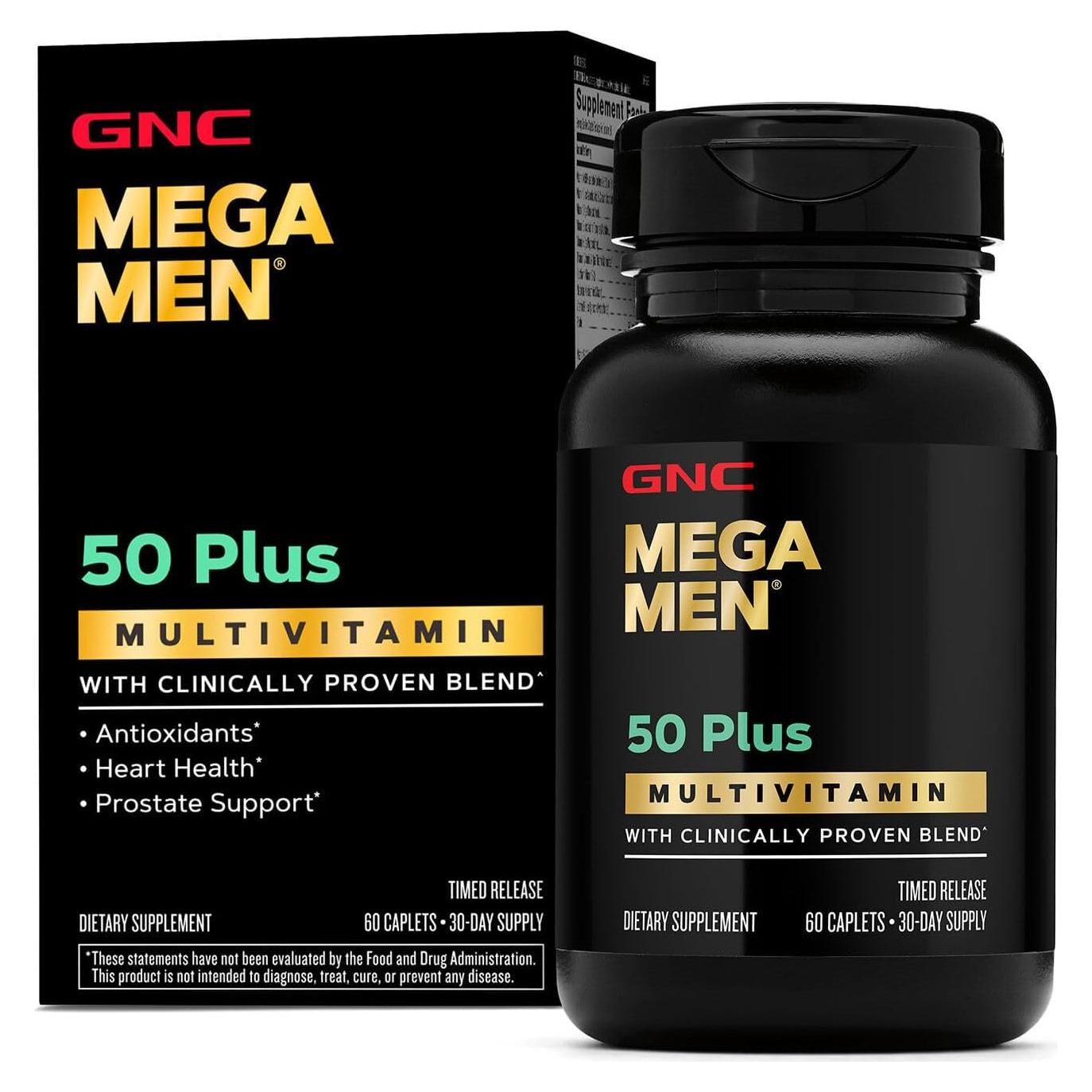 GNC Mega Men 50 Plus Multivitaminas 60 Comprimidos Salud Corazón