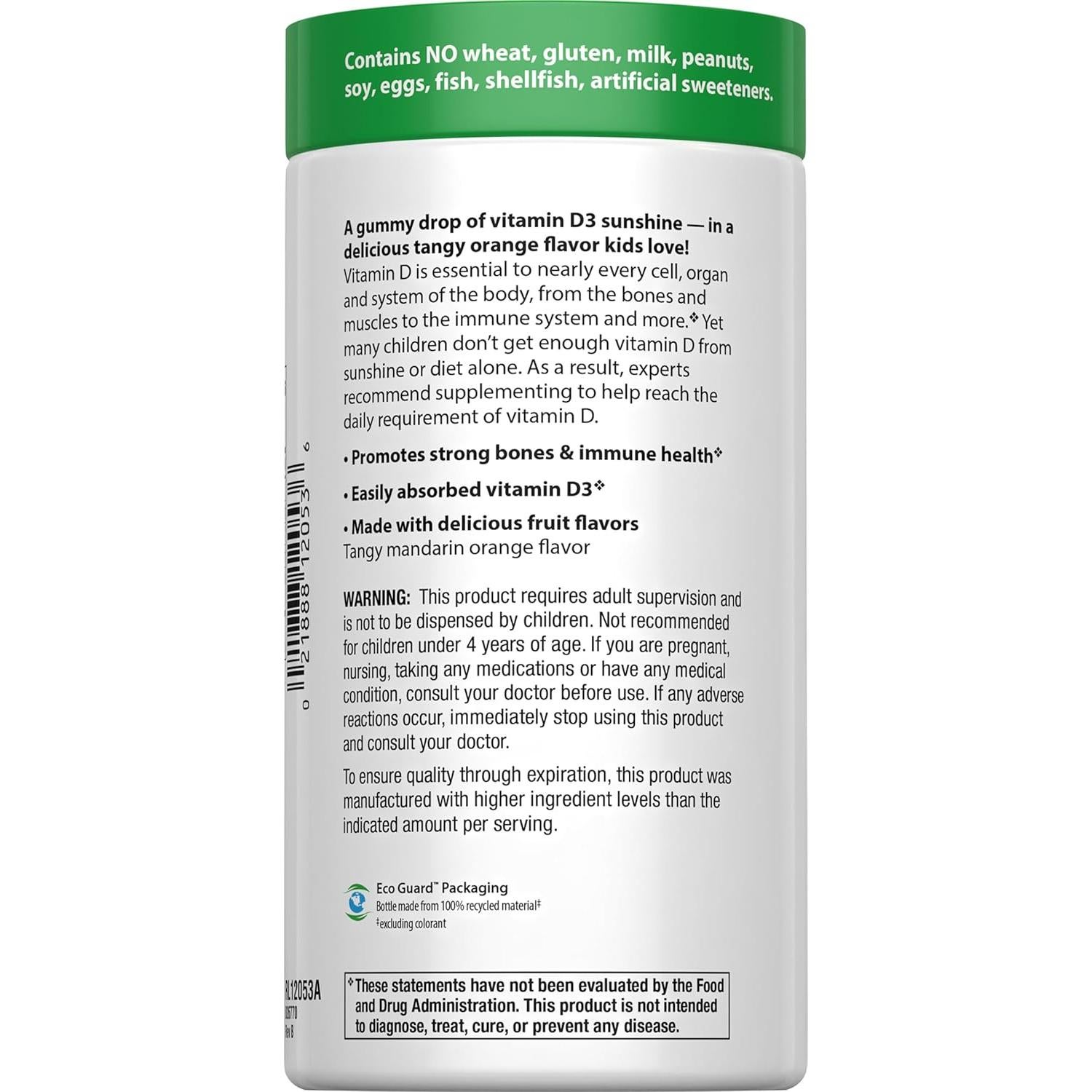 Gominolas de Vitamina D3 Rainbow Light 400 IU Sabor Mandarina