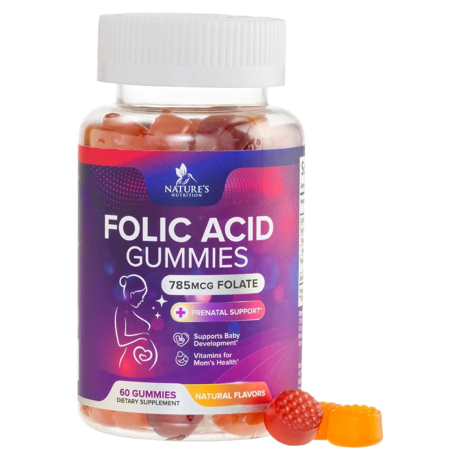 Gomitas de Ácido Fólico Nature's Nutrition 785 mcg - 60 Unidades