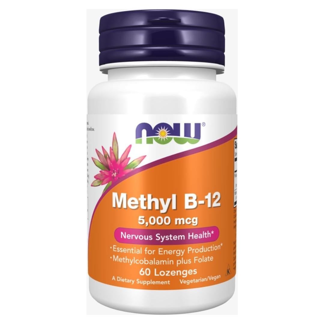 Suplemento Metril B-12 5000 mcg NOW - 60 Pastillas Veganas
