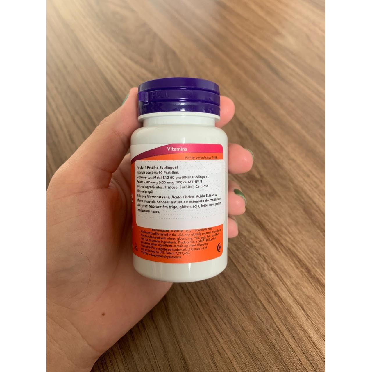 Suplemento Metril B-12 5000 mcg NOW - 60 Pastillas Veganas