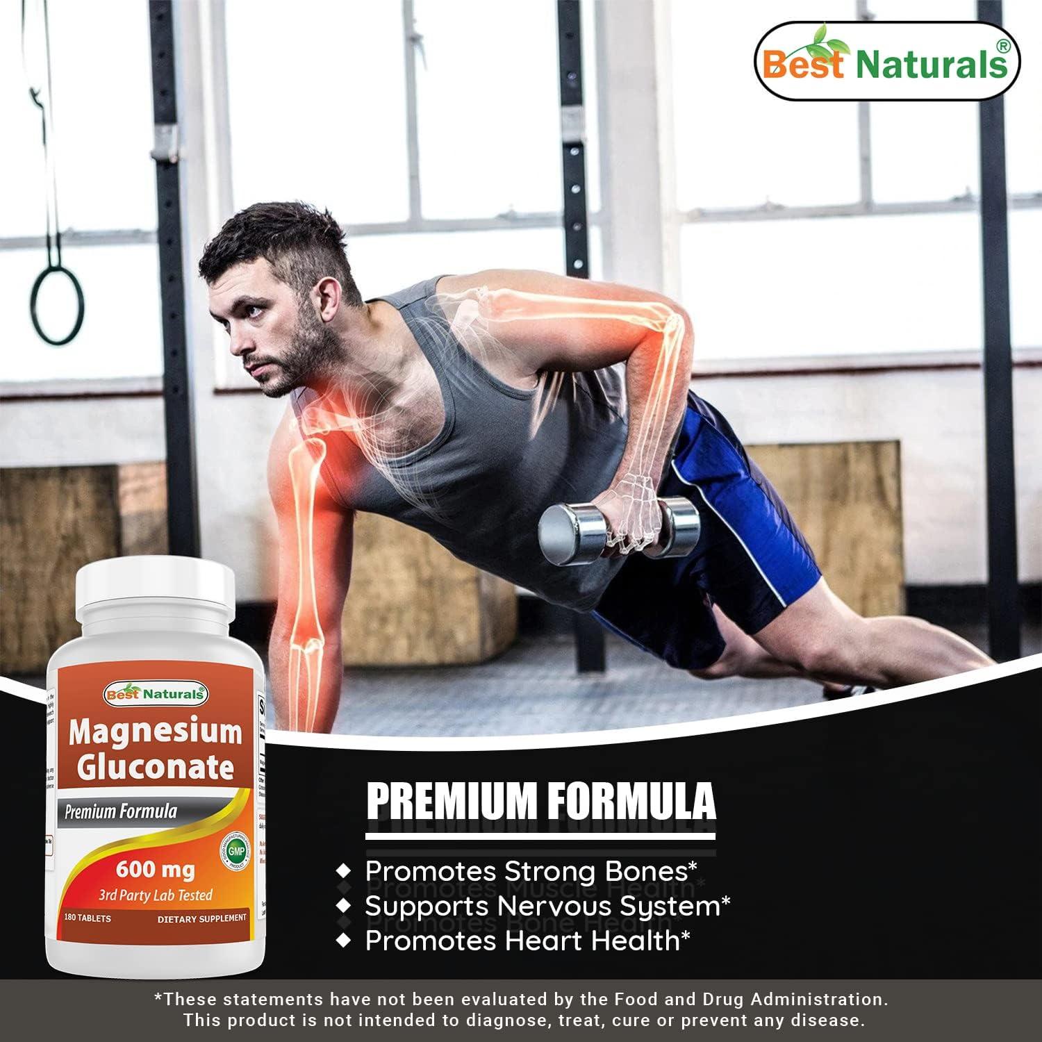 Gluconato de Magnesio Mejor Naturales 180 Tabletas 35 mg