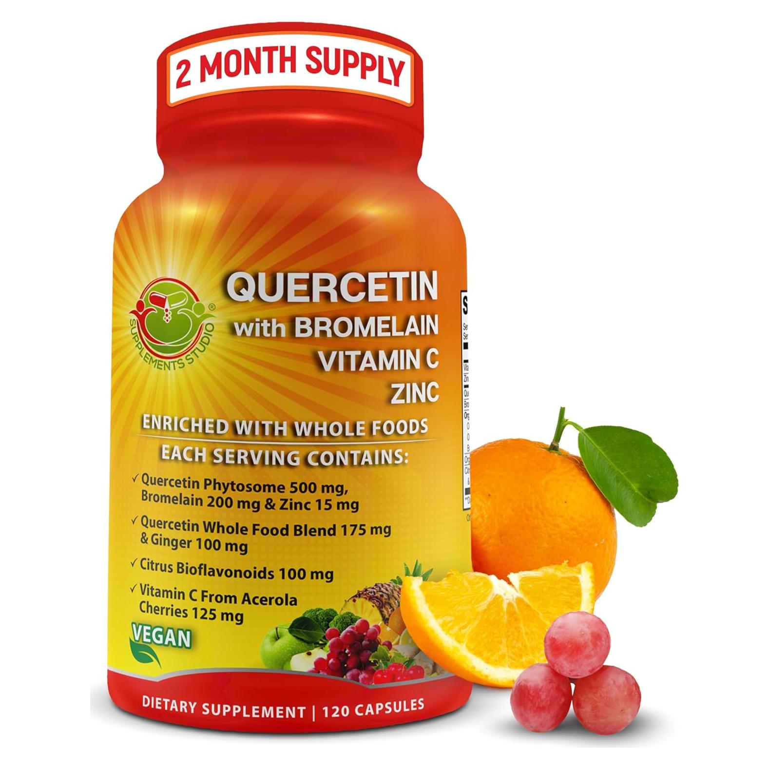 Quercetina Fitósoma 500mg con Bromelina y Vitamina C - 120 Cápsulas