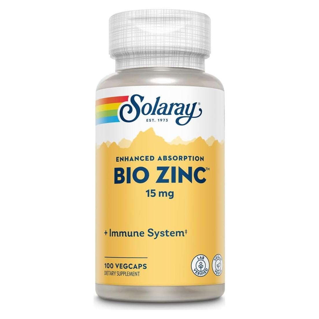 Bio Zinc Solaray 100 Cápsulas Picolinato de Zinc